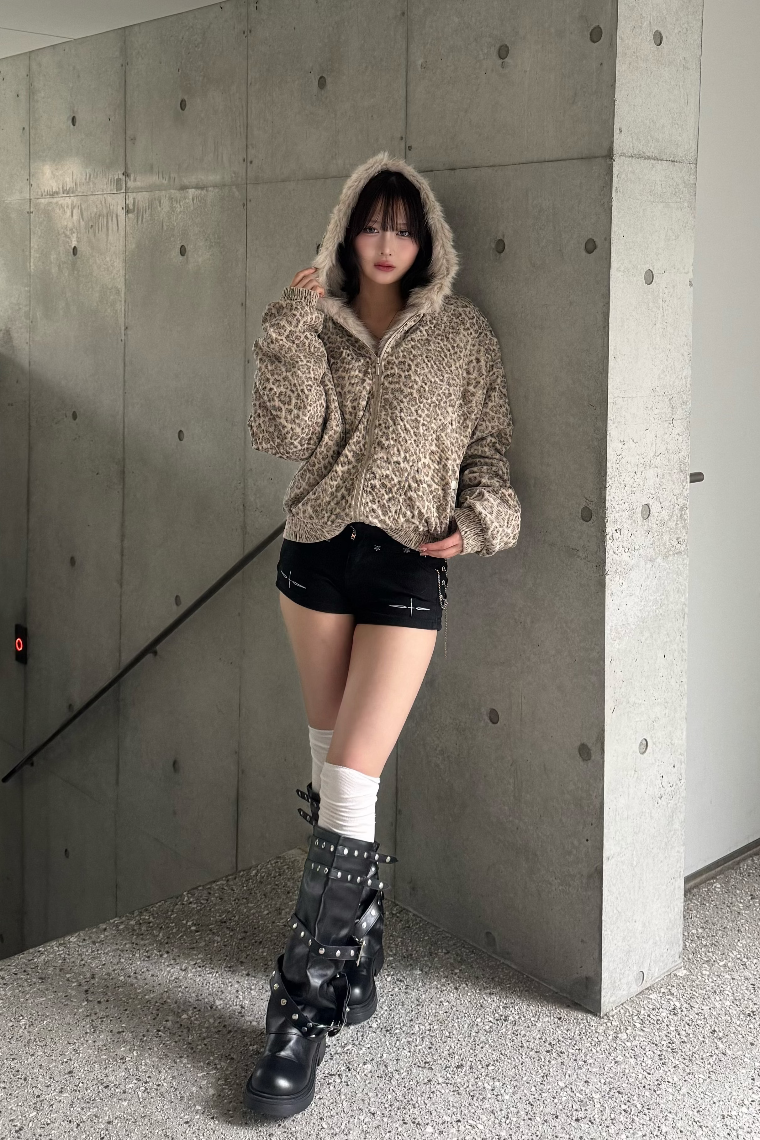 wild leopard fur jacket ZC30086