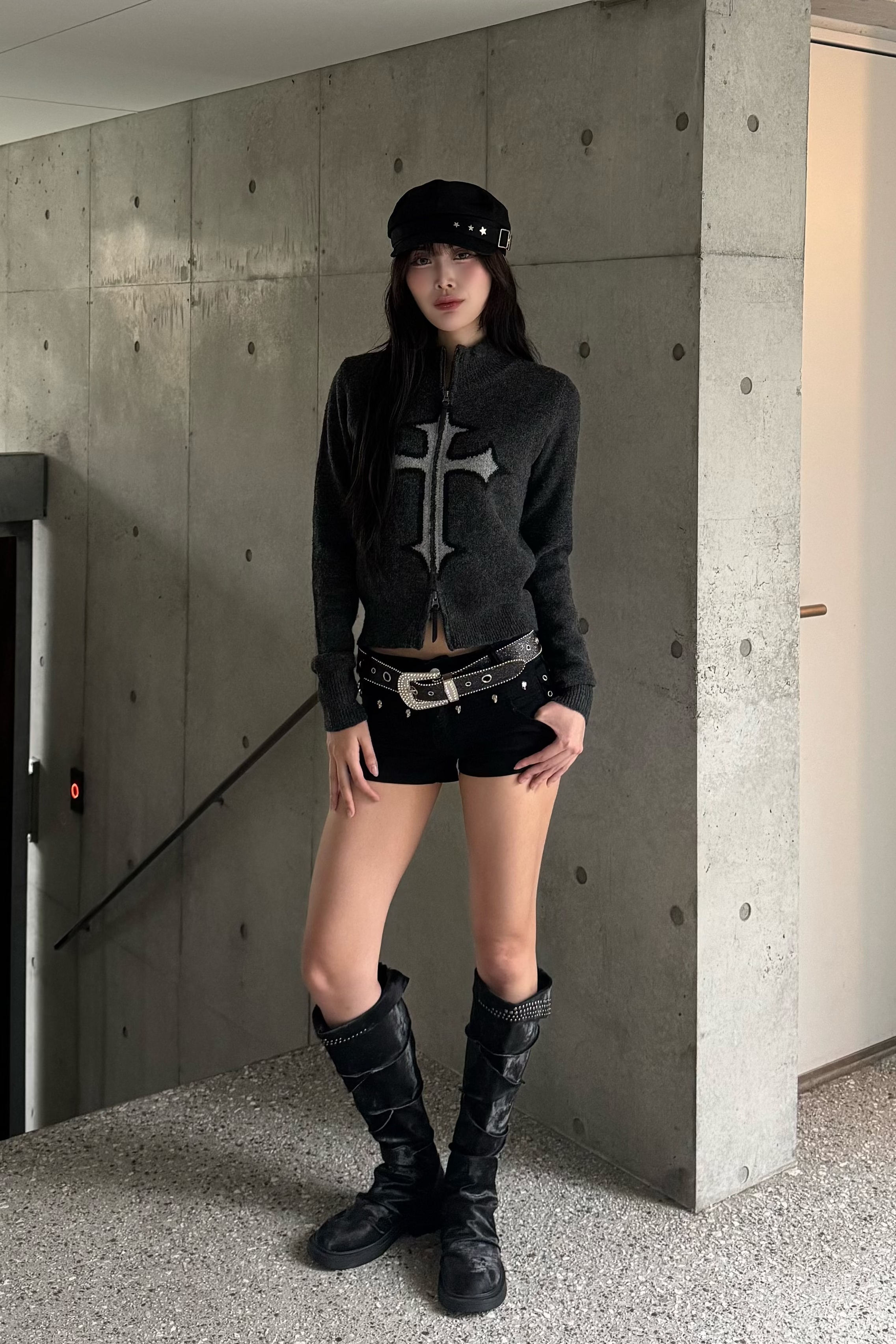 Double zip cross knit ZC21159