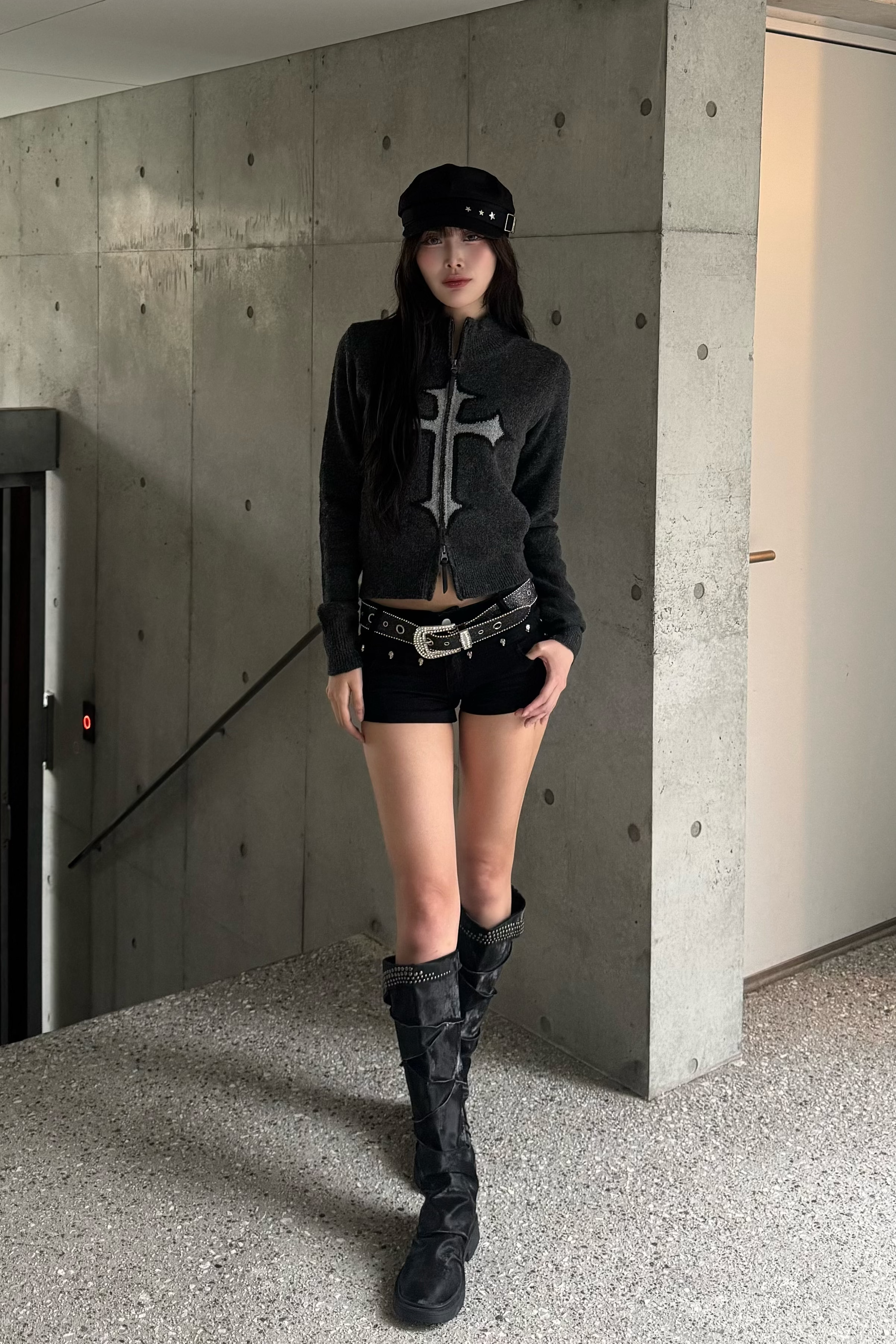 Double zip cross knit ZC21159