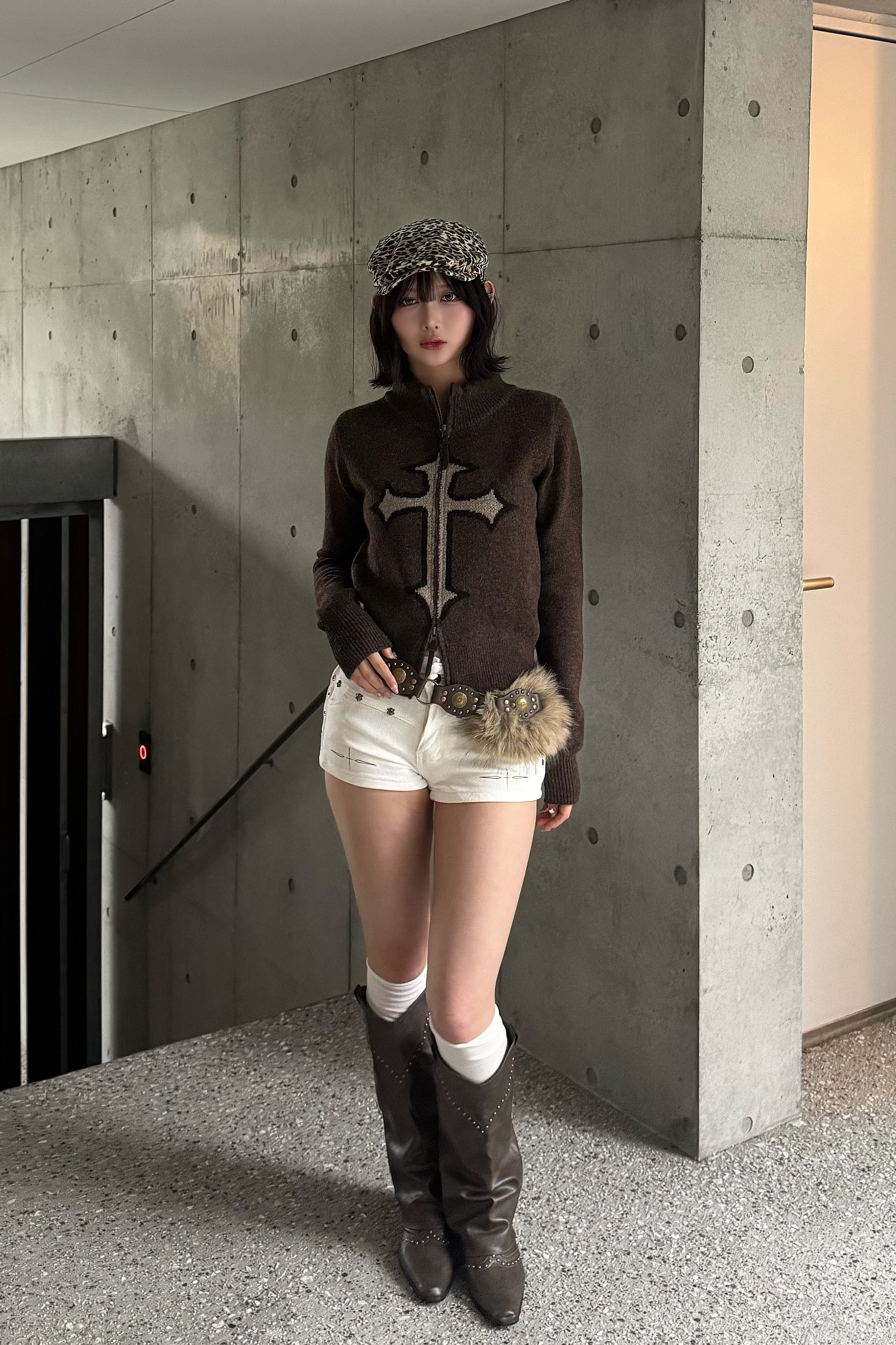 Double zip cross knit ZC21159