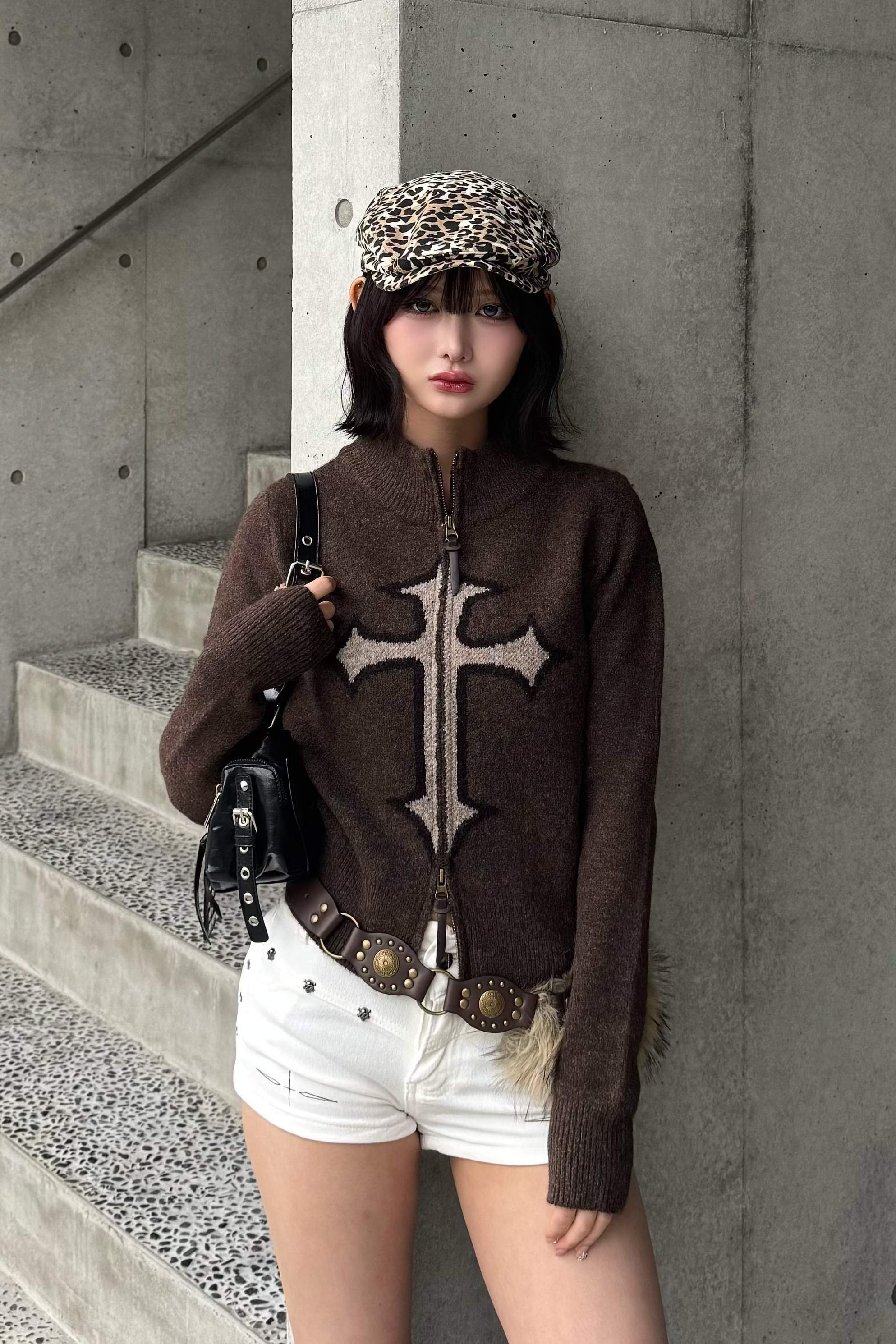 Double zip cross knit ZC21159