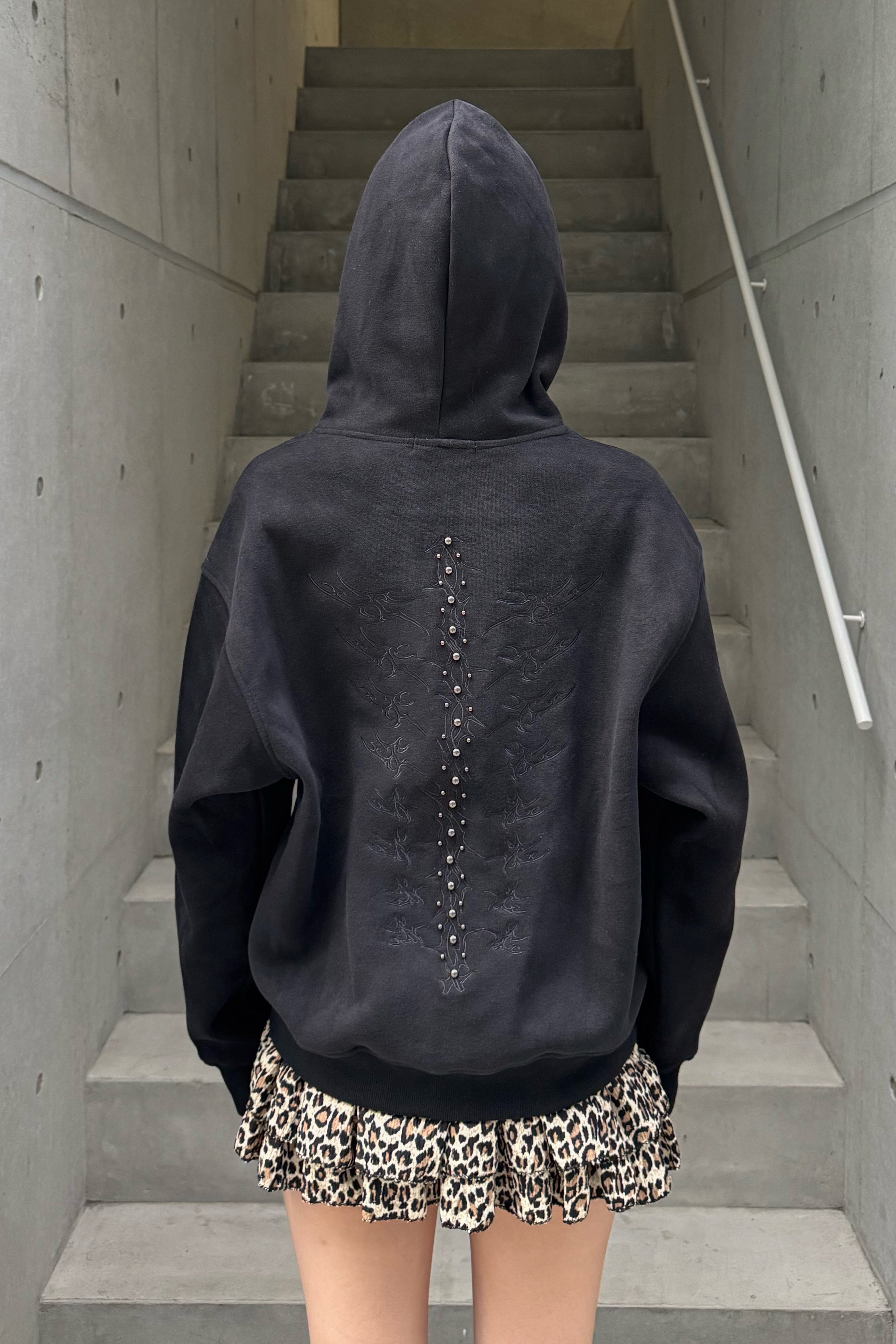 silver spine hoodie ZC21143