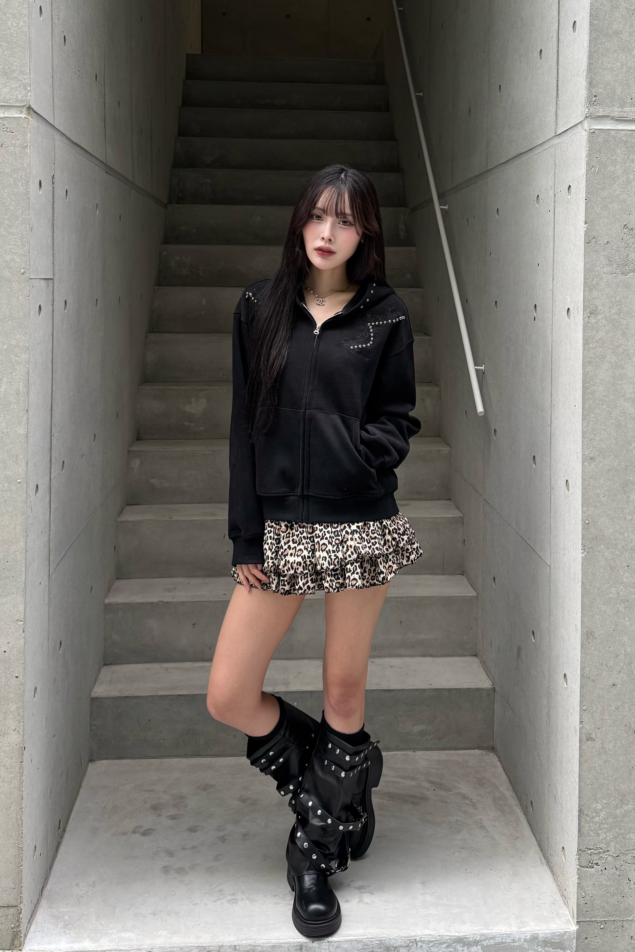 silver spine hoodie ZC21143
