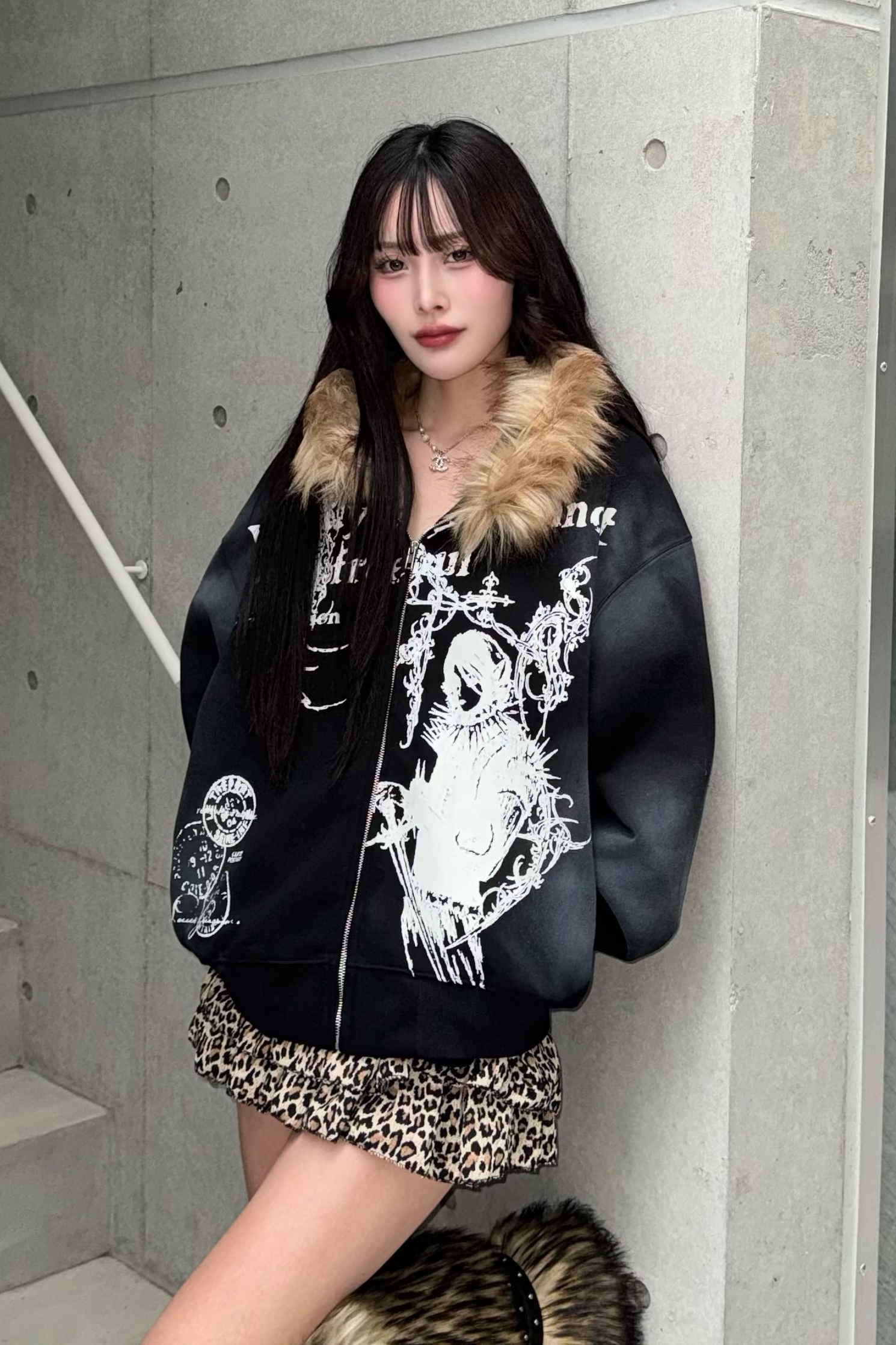 Grave fur hoodie ZC21032