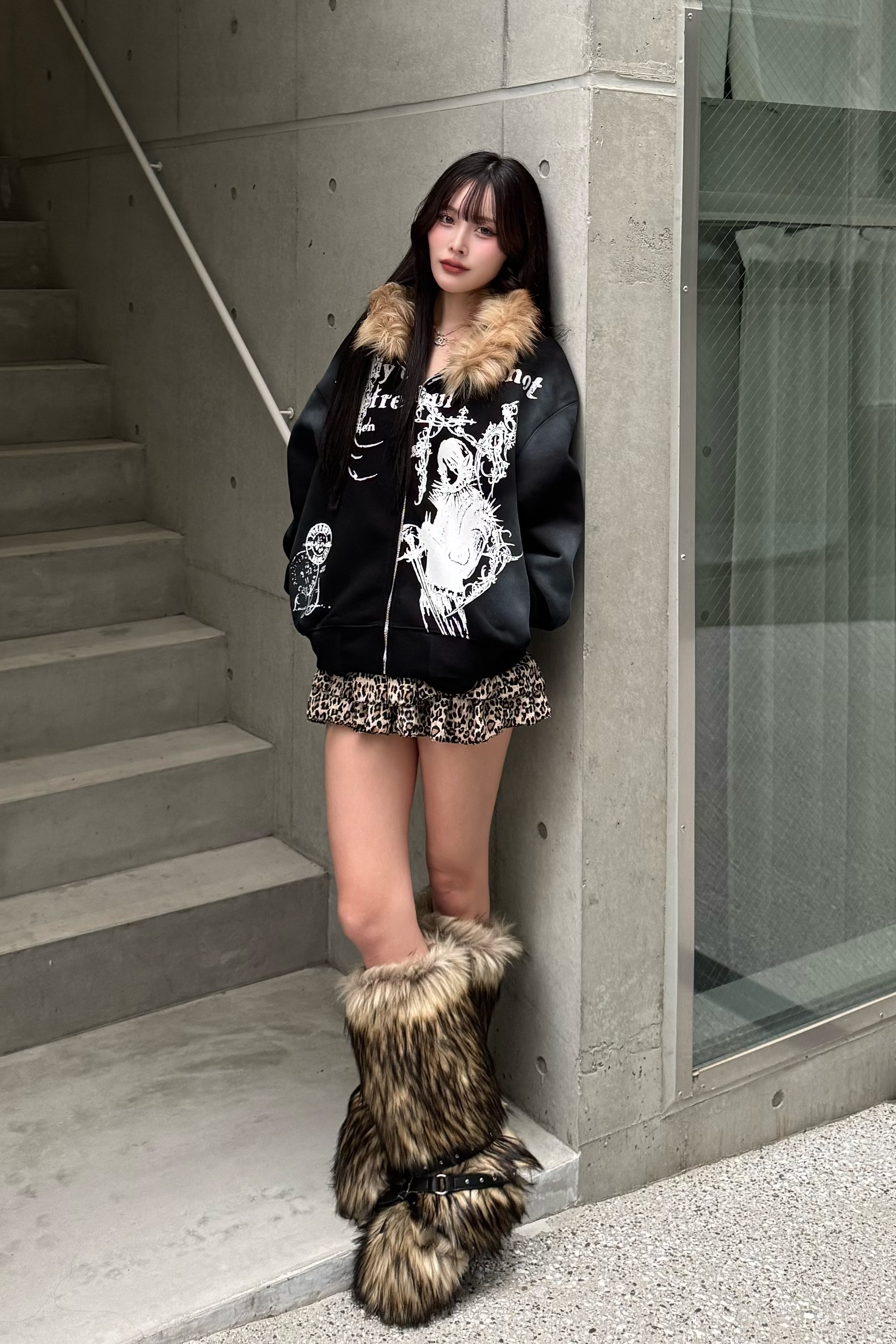 Grave fur hoodie ZC21032