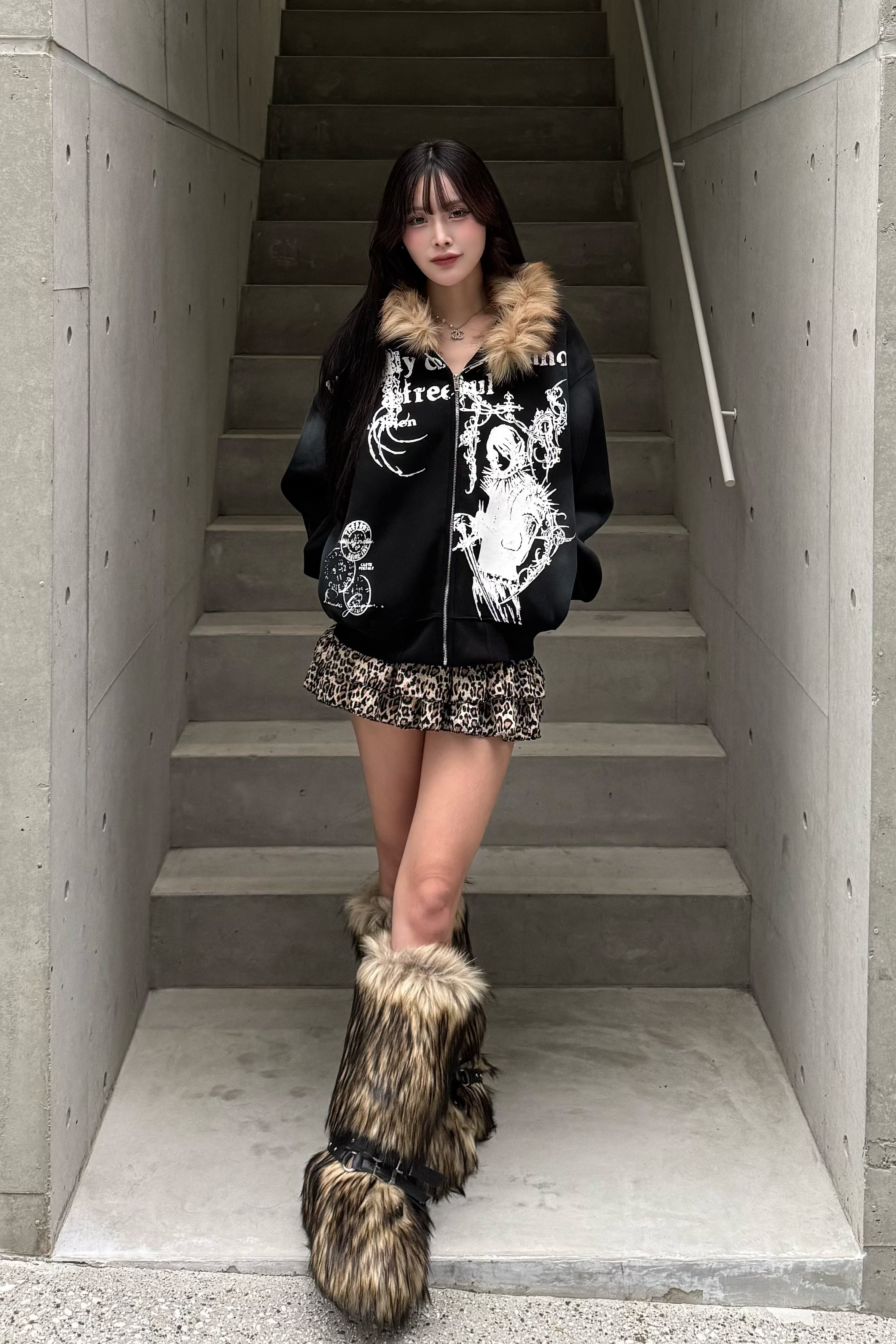 Grave fur hoodie ZC21032