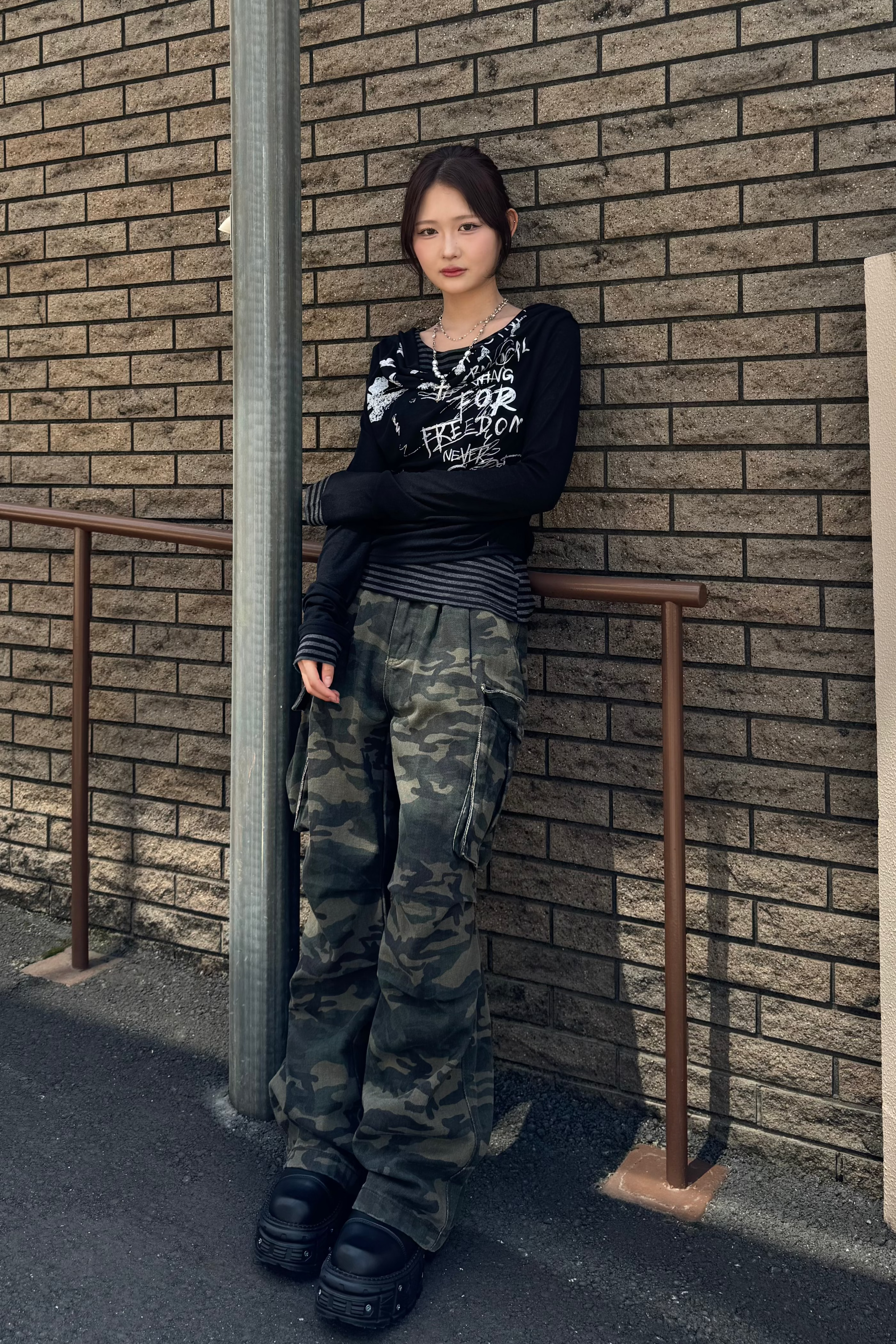 border pattern layered tops ZC20817