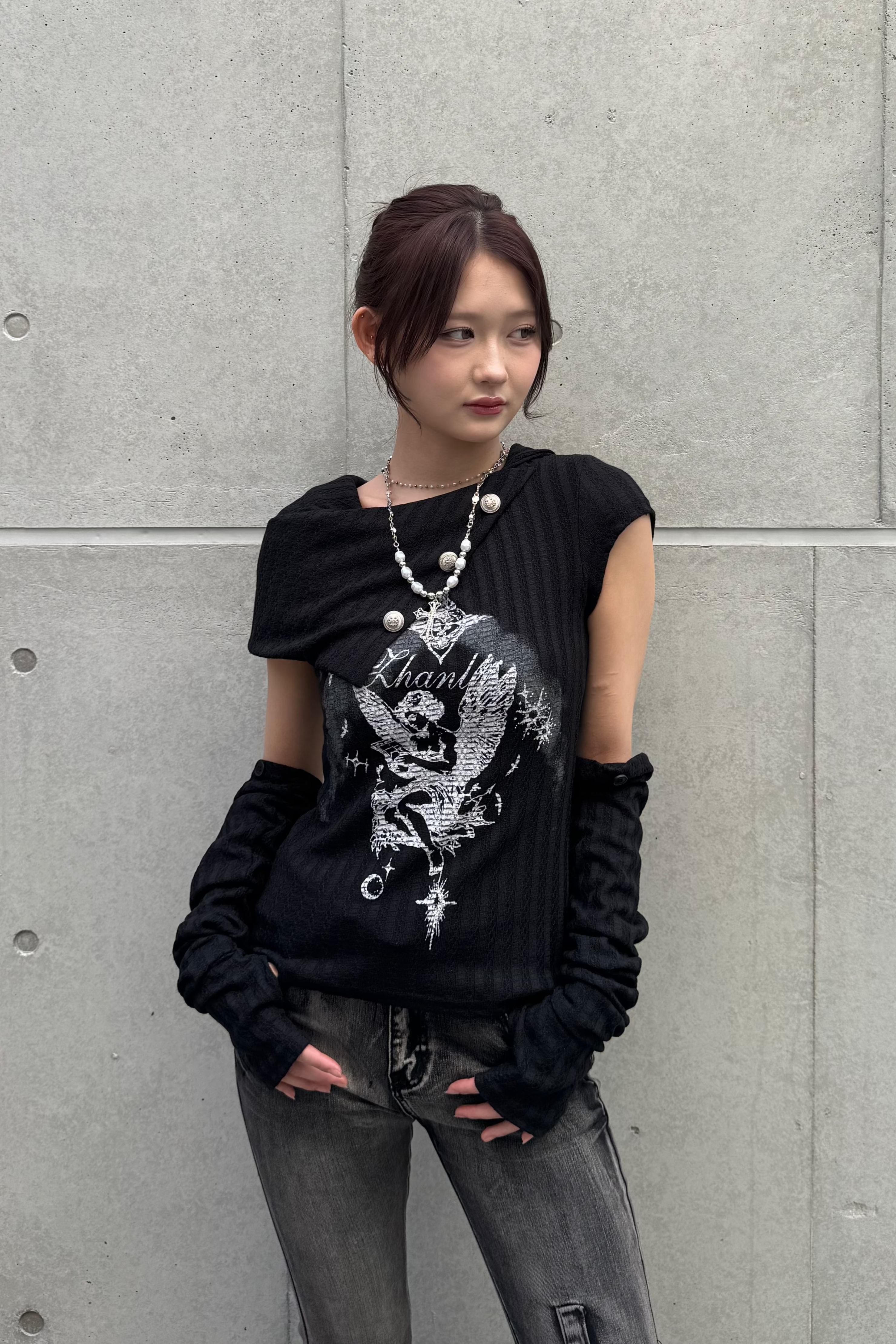 Dual angel pattern tops ZC20819