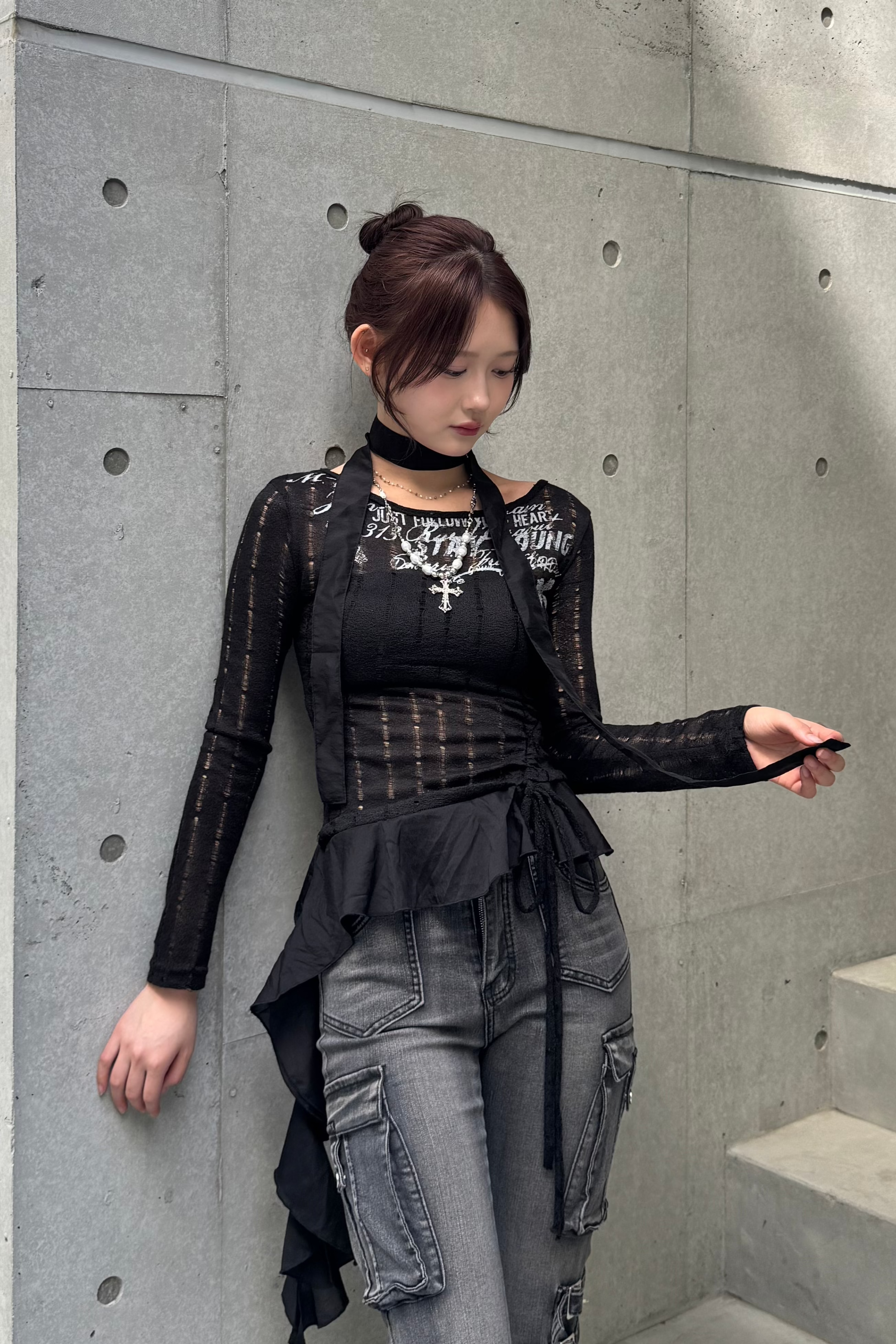 vintage design frill knit ZC20790