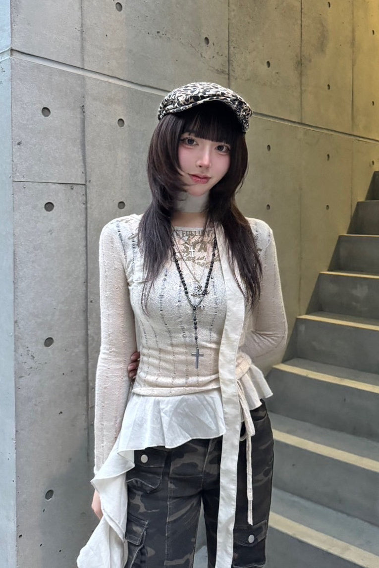 vintage design frill knit ZC20790