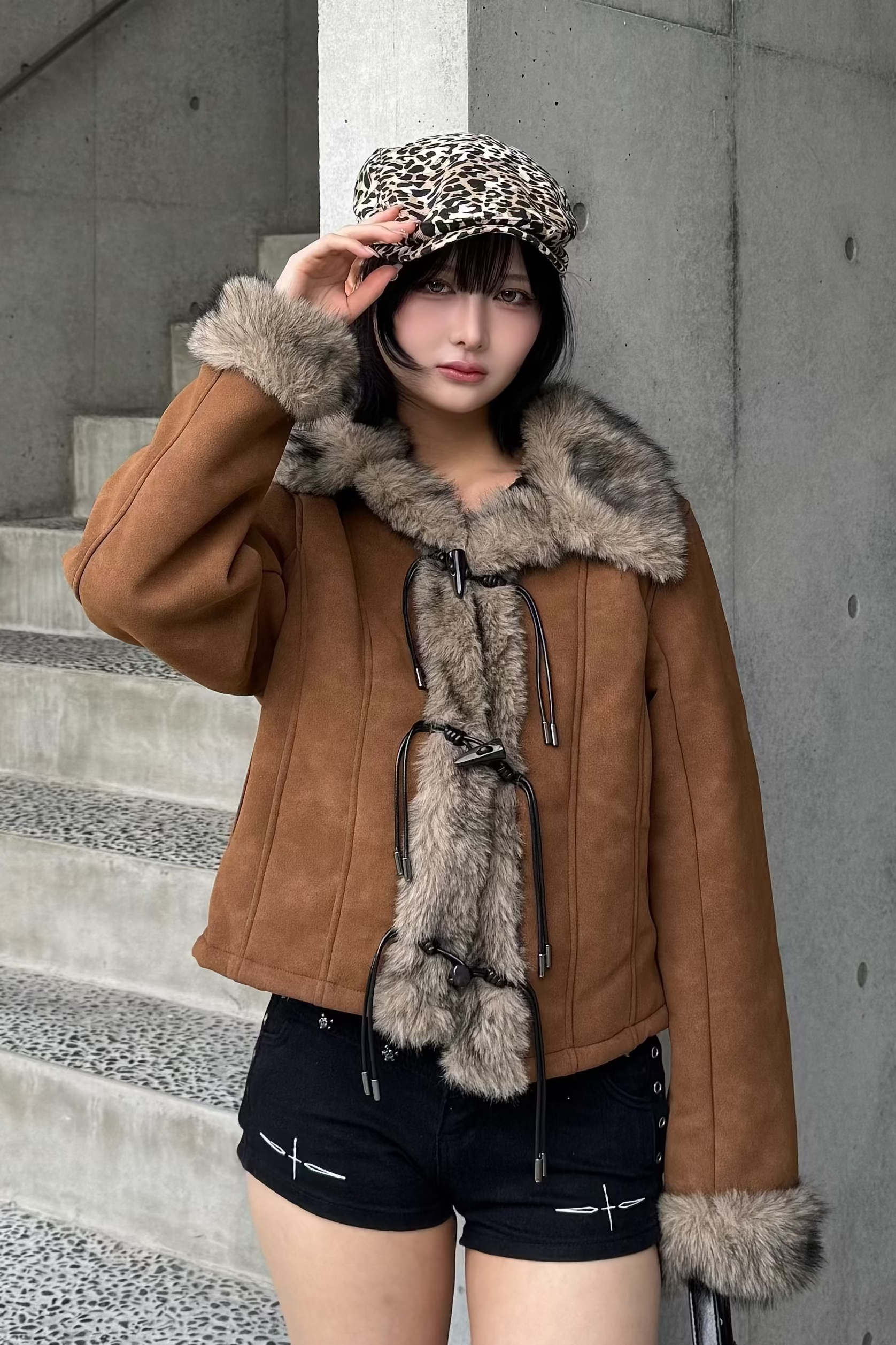 mocha melt suede jacket ZC30094