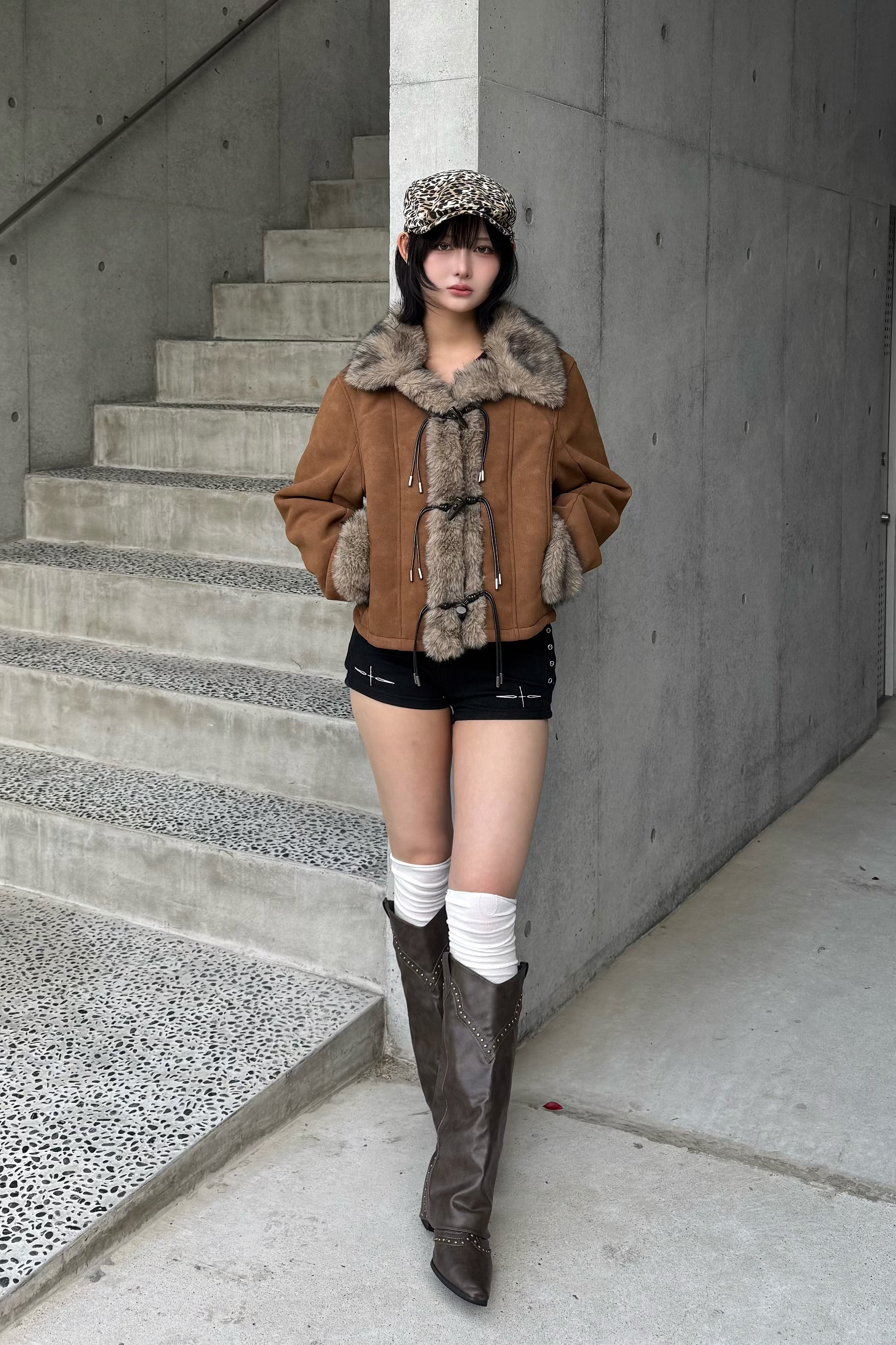 mocha melt suede jacket ZC30094