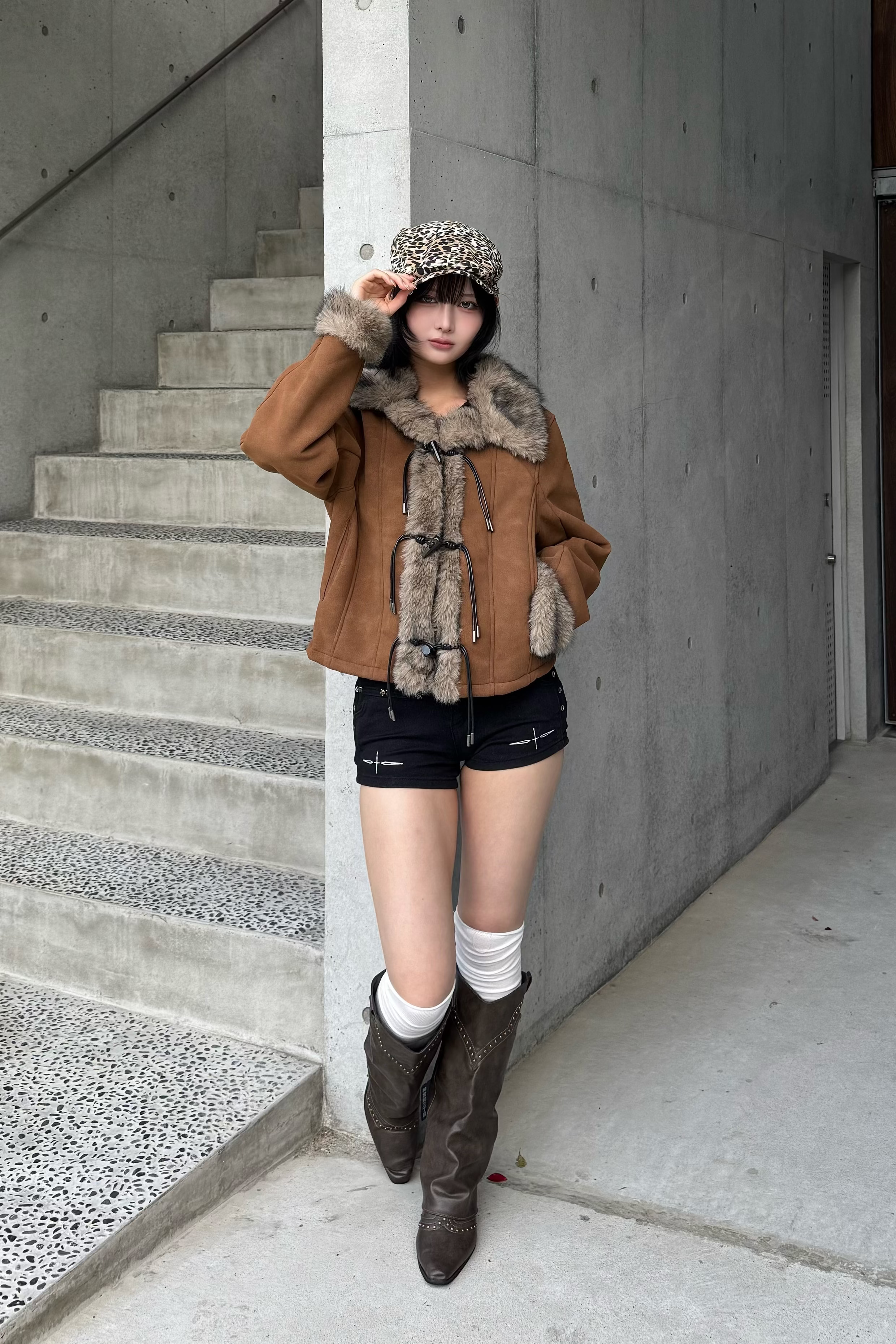 mocha melt suede jacket ZC30094