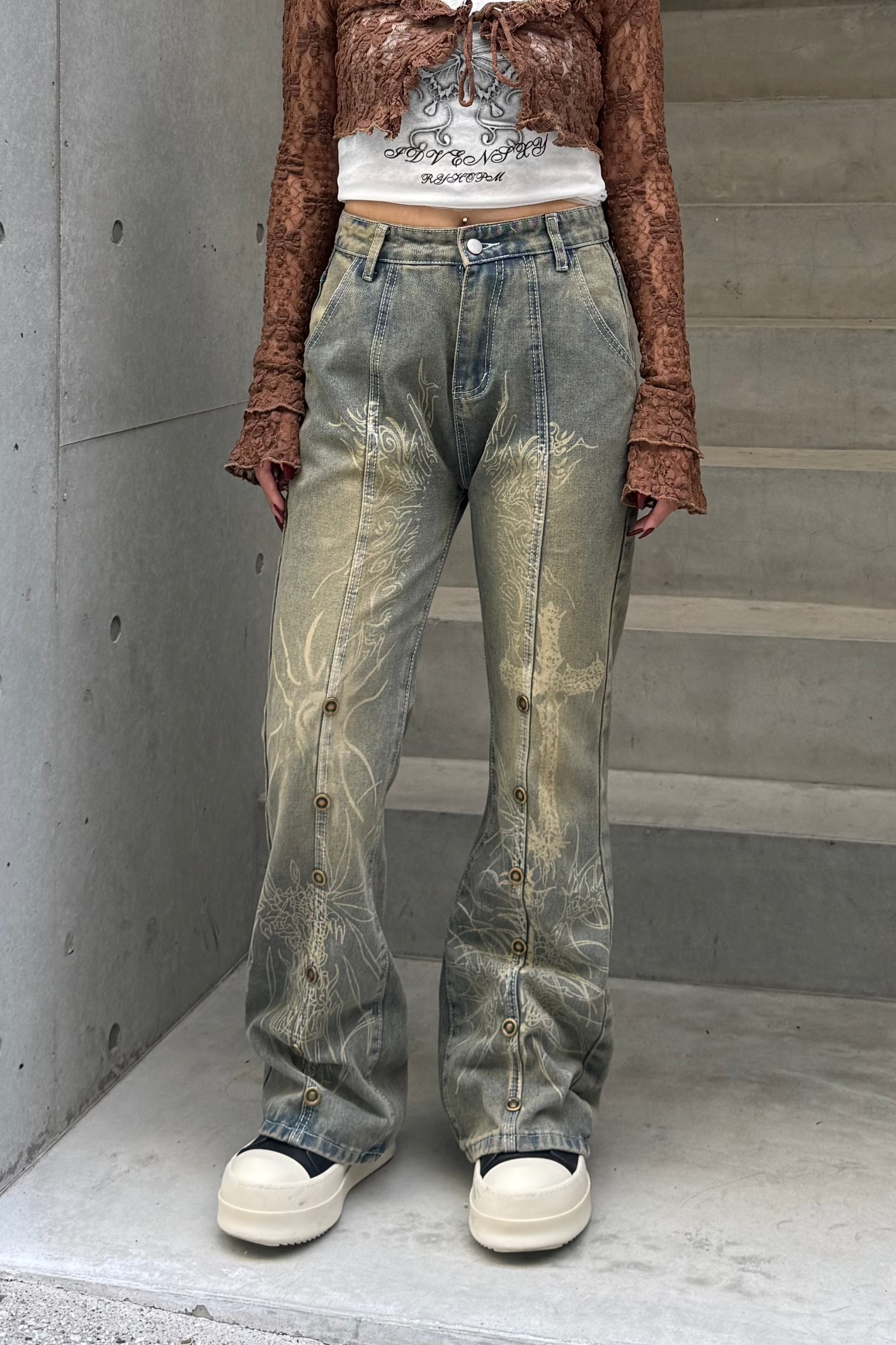 western wash design pants ZC19287