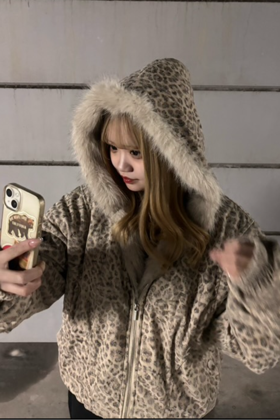 wild leopard fur jacket ZC30086