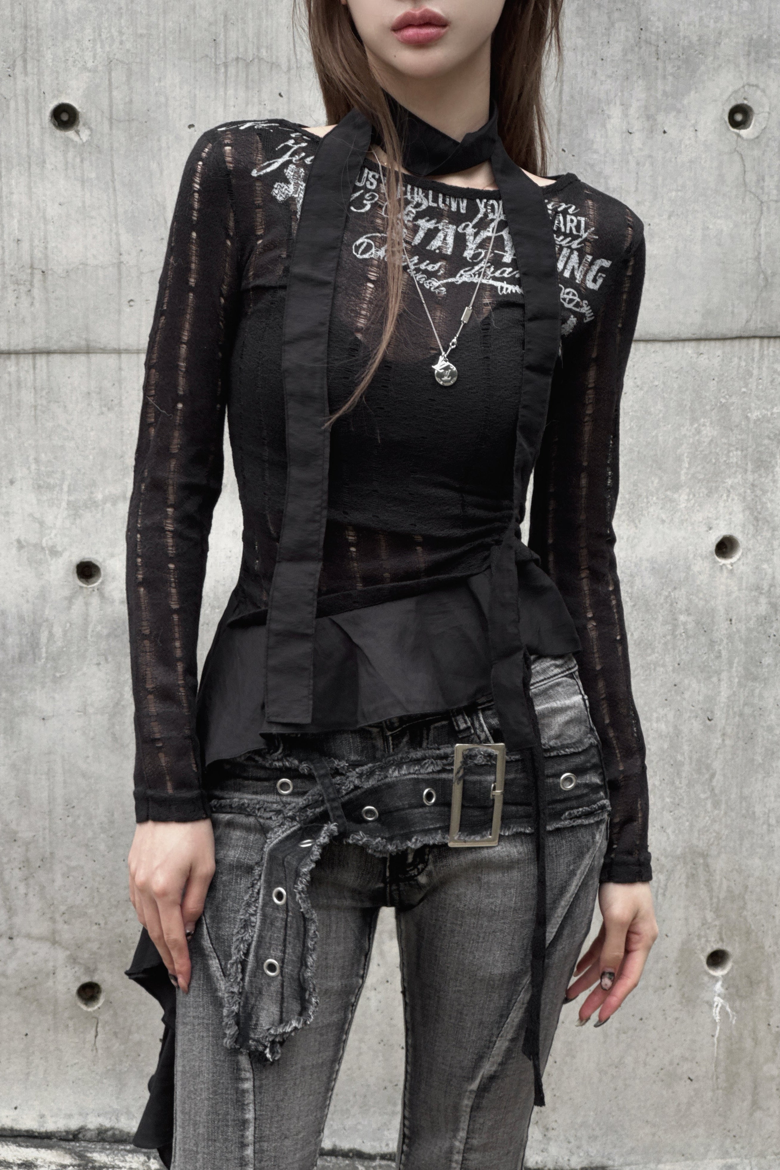 vintage design frill knit ZC20790