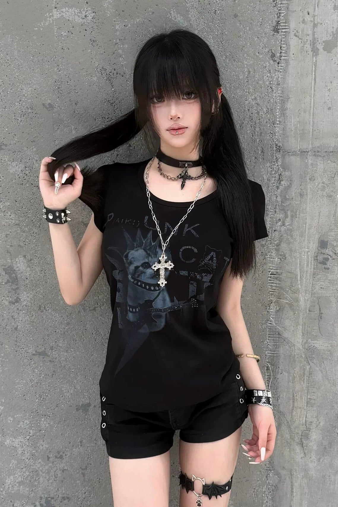 パンクキャットTシャツ ZC21396