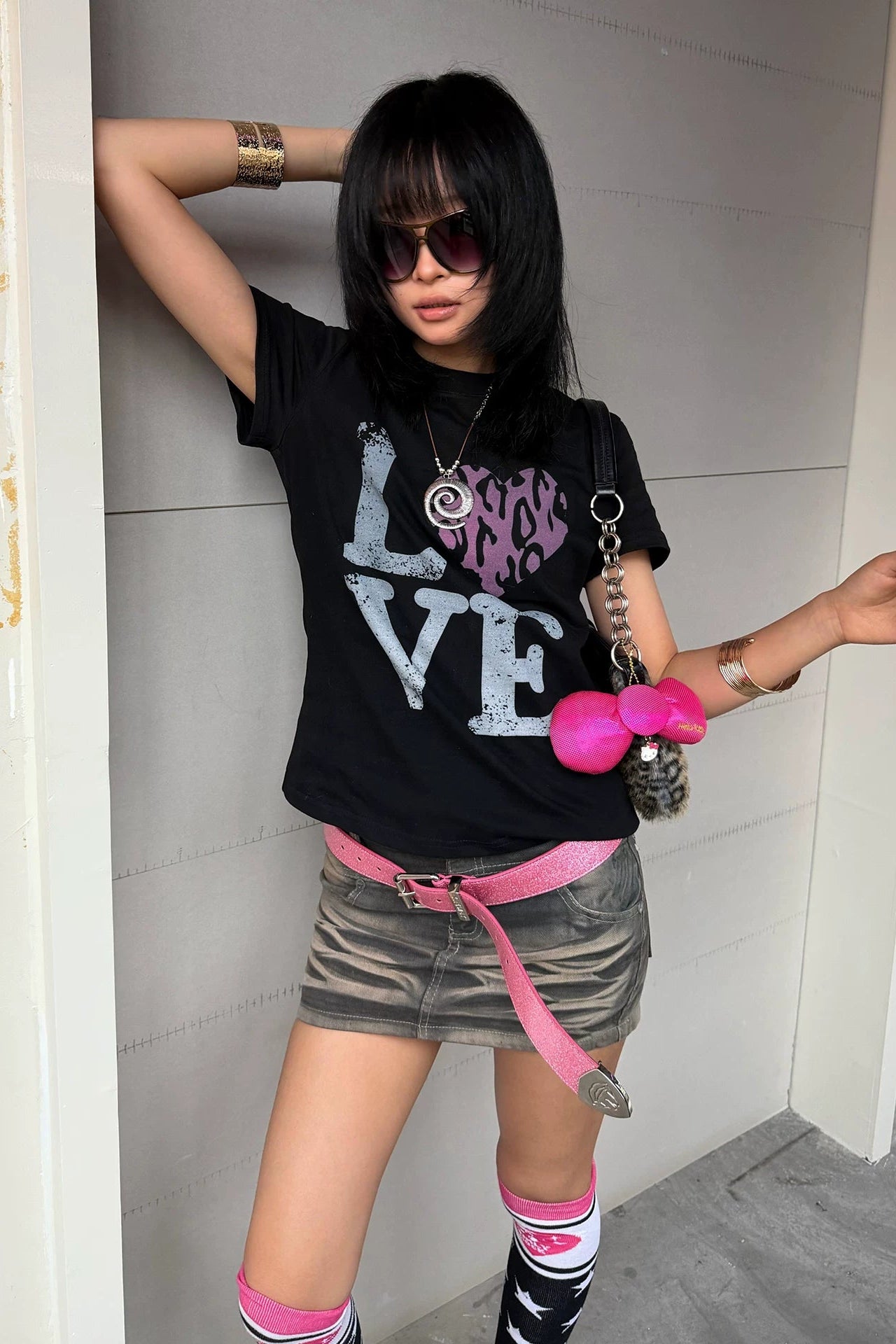 love heart leopard top ZC21367