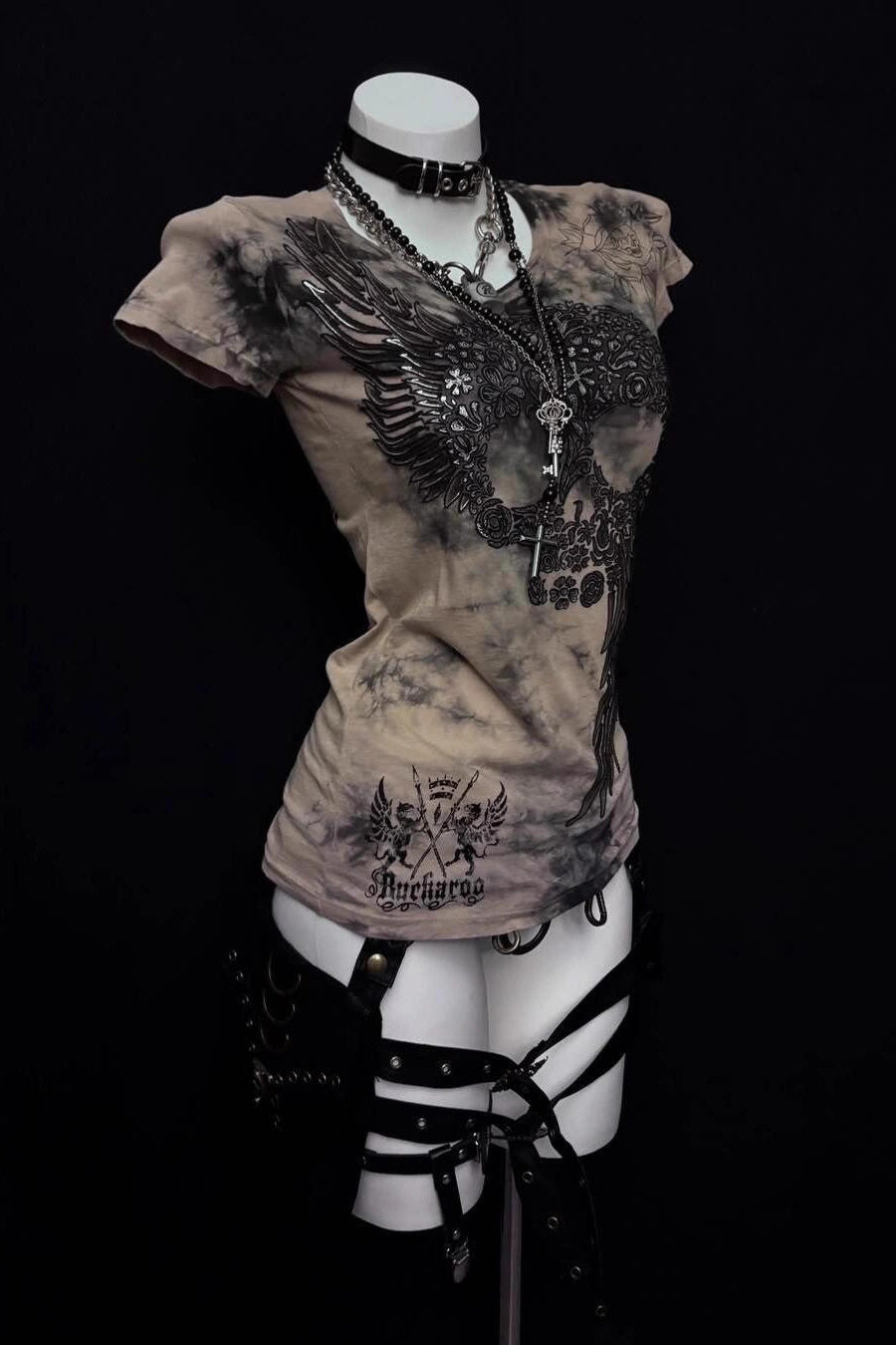 smoke skull punk tee ZC21330