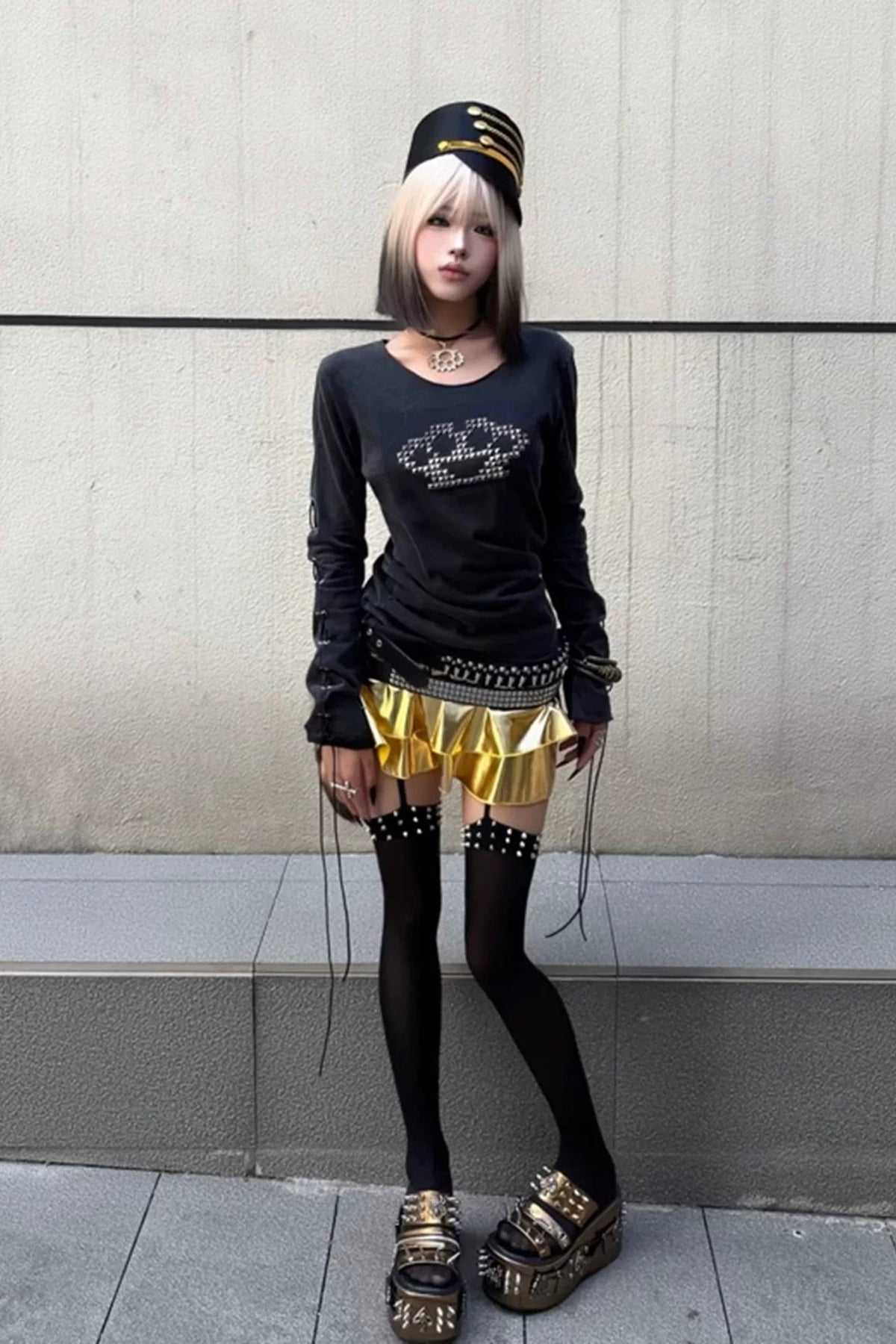 ラインストーンドロストTシャツ ZC20012