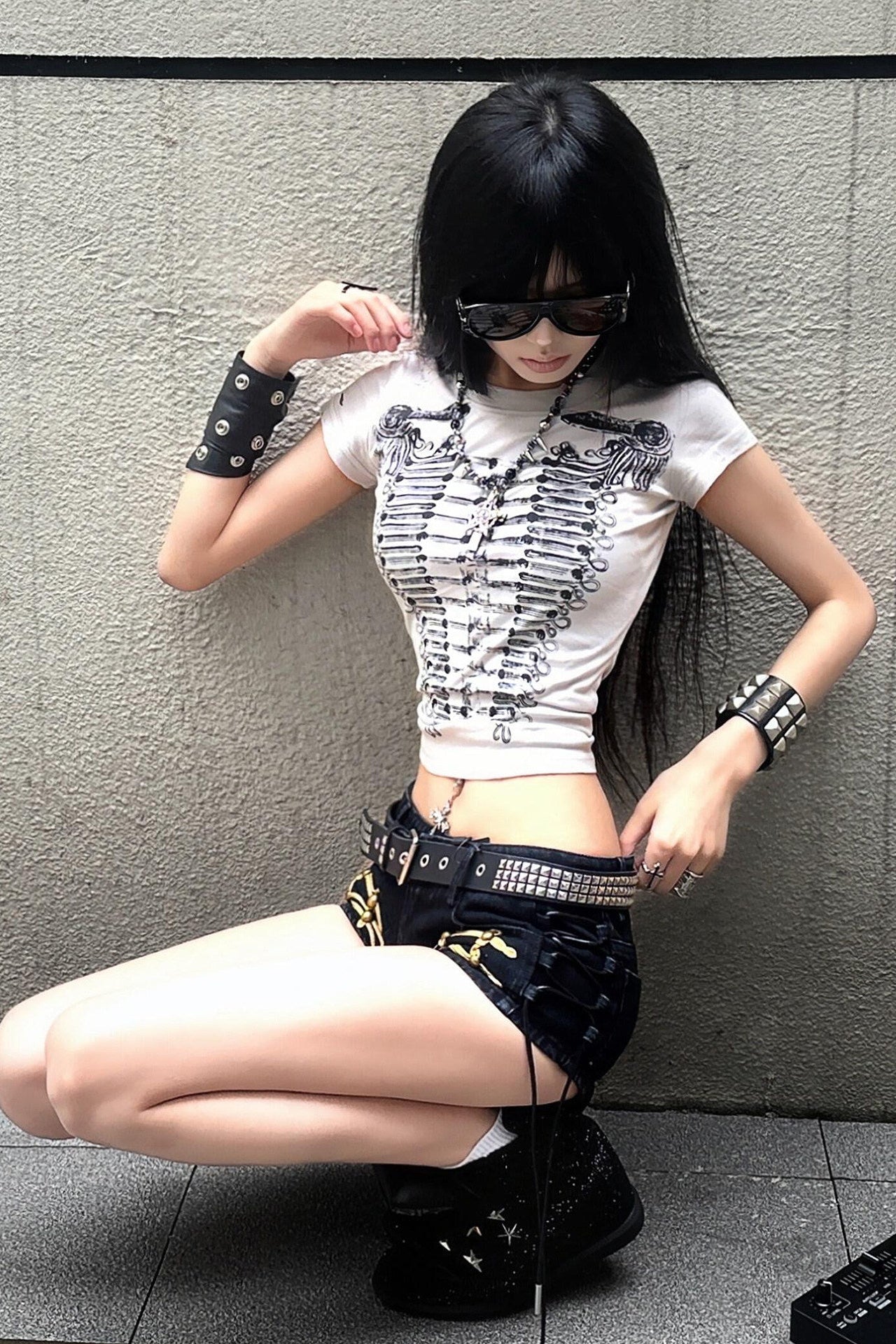 bone print cropped tee ZC21336