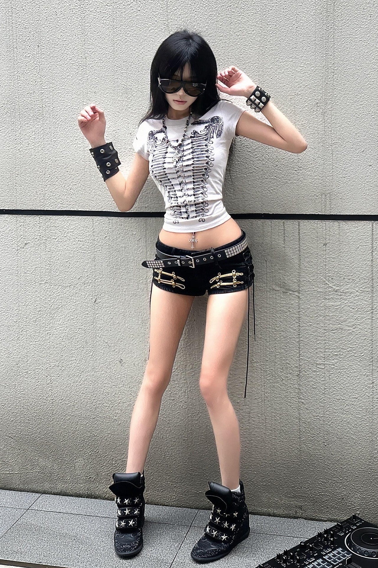 bone print cropped tee ZC21336