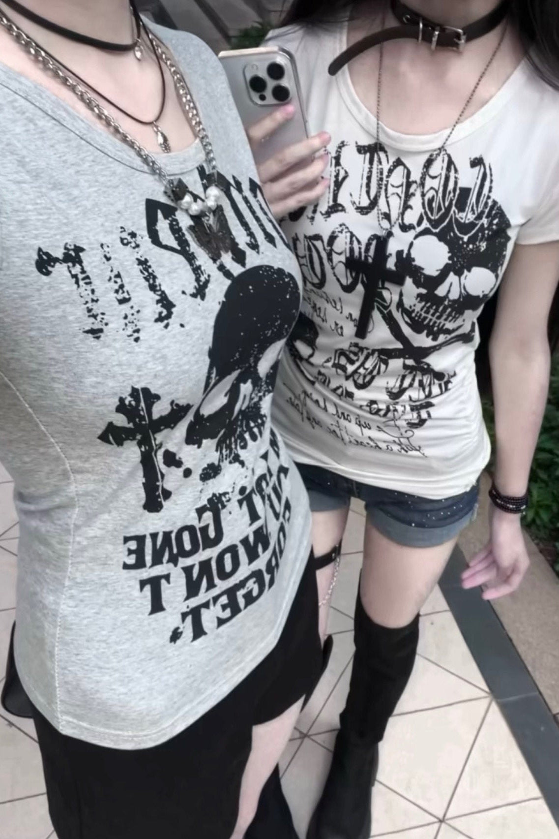 vintage skull tattoo tee ZC21316