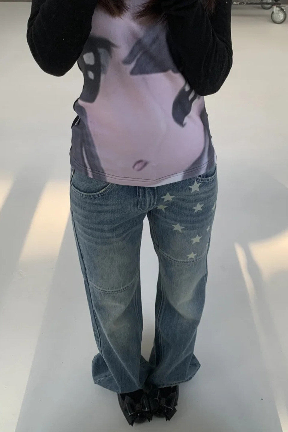 star wash straight denim ZC19445