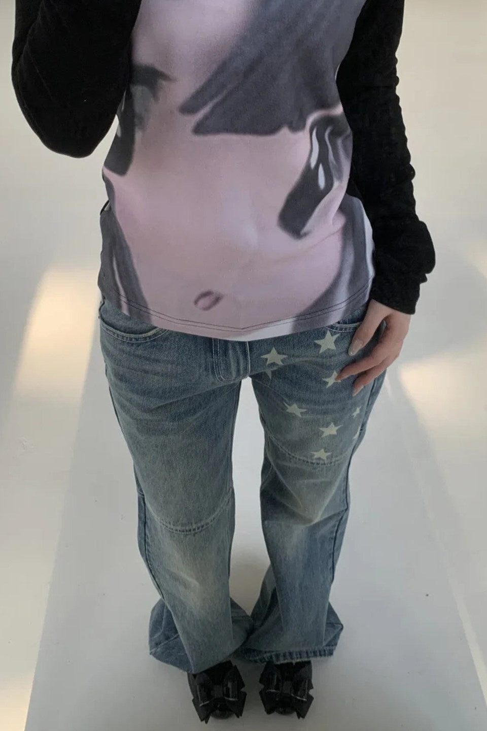 star wash straight denim ZC19445