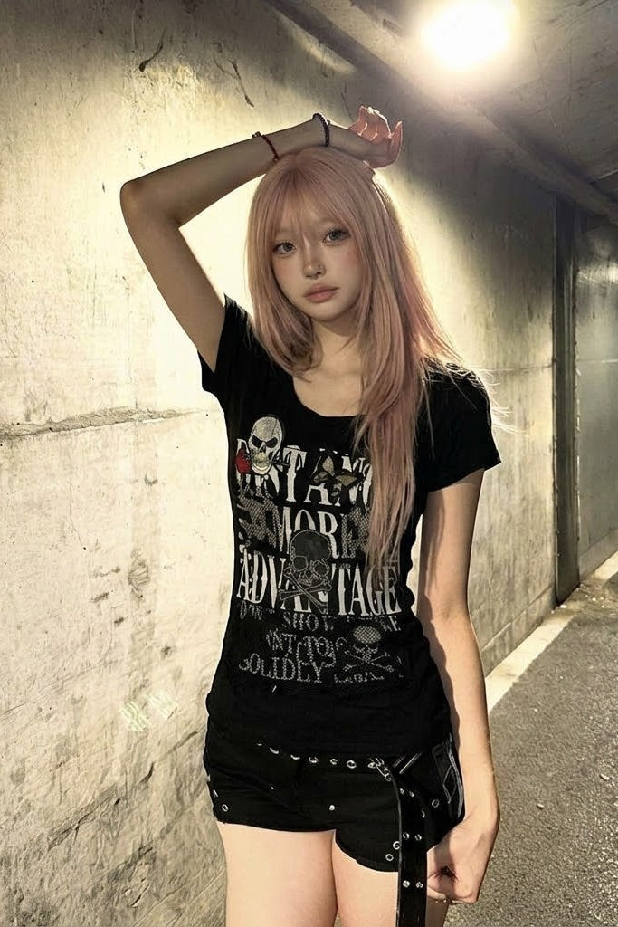 skull punk tops ZC21328