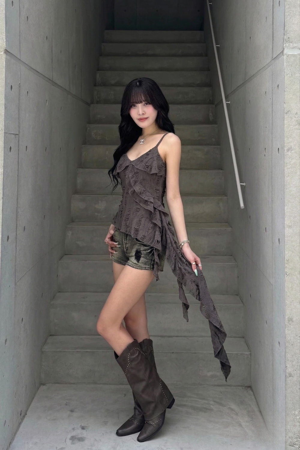 アシンメトリーフリルキャミ ZC21233