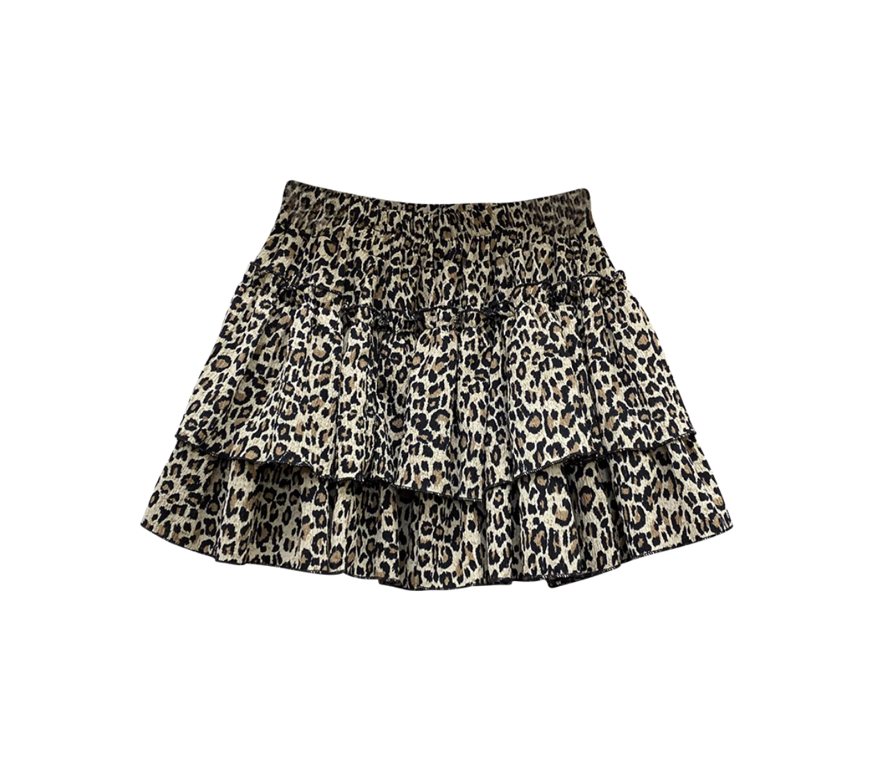 leopard tiered mini skirt ZC20945