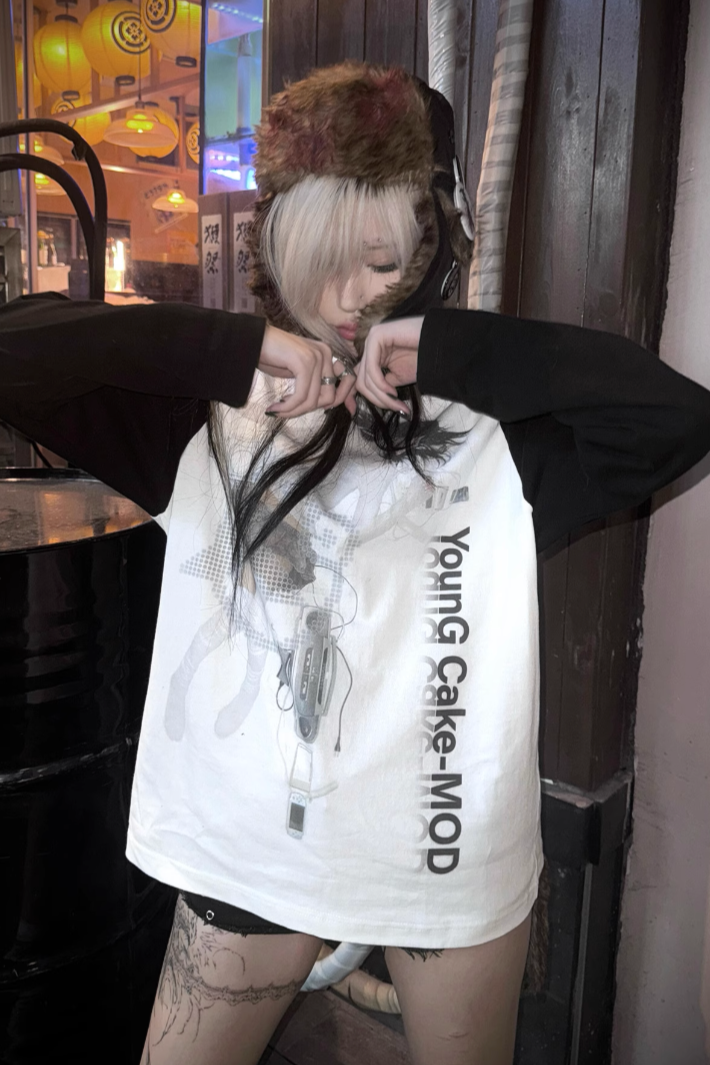 girl print raglan long sleeve ZC21104