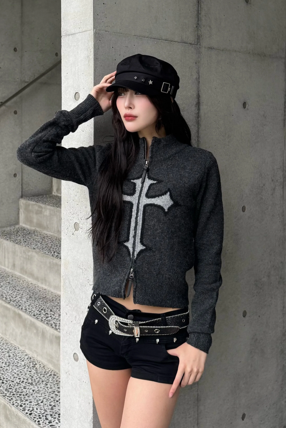 black cat fur down ZC30091