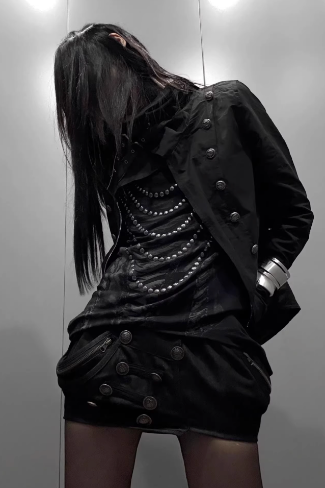 dark metal napoleon jacket ZC30110