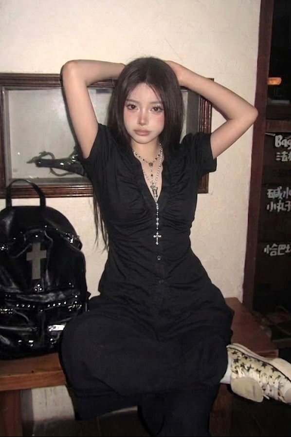 open neck tight shirt ZC21317
