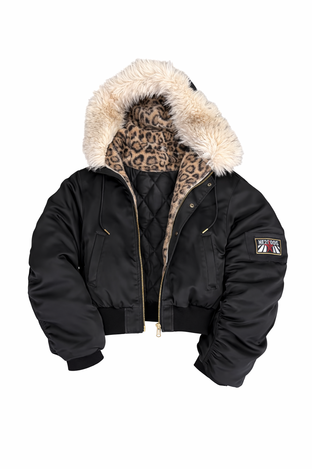 black cat fur down ZC30091