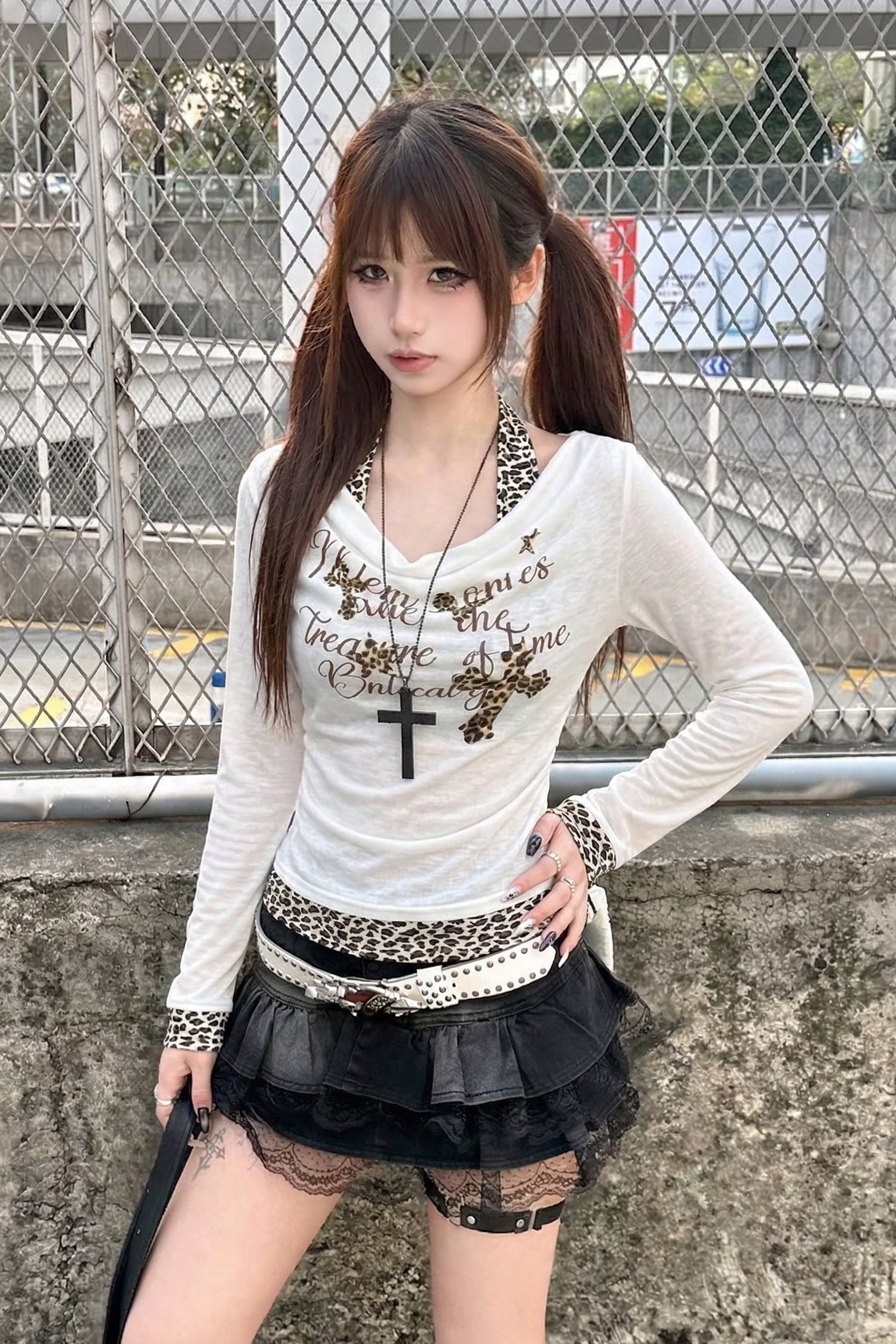 sheer layered tops  ZC21242