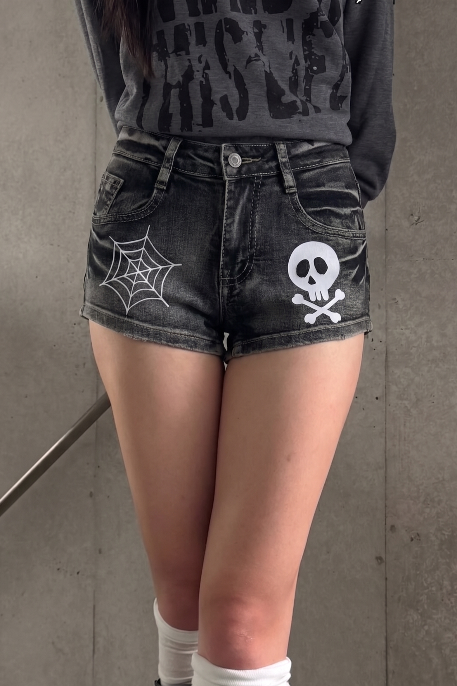 rock skull short pants ZC19413