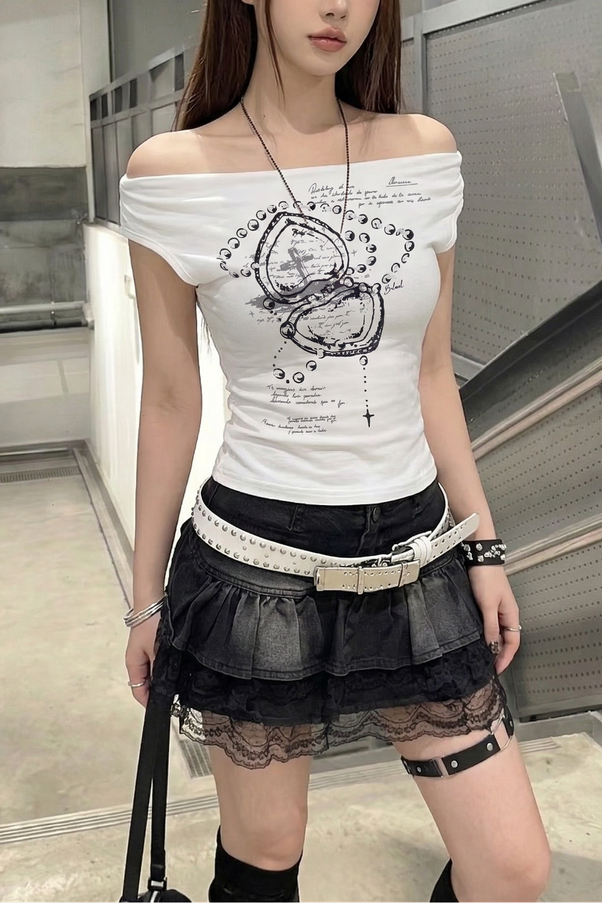 heart compact print tops ZC21235
