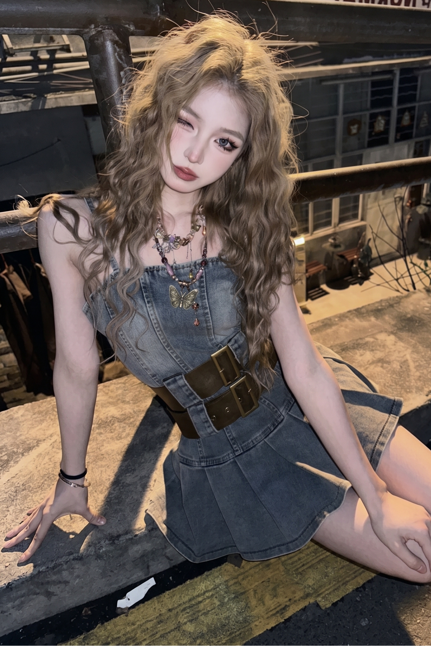 wash denim dress ZC21270