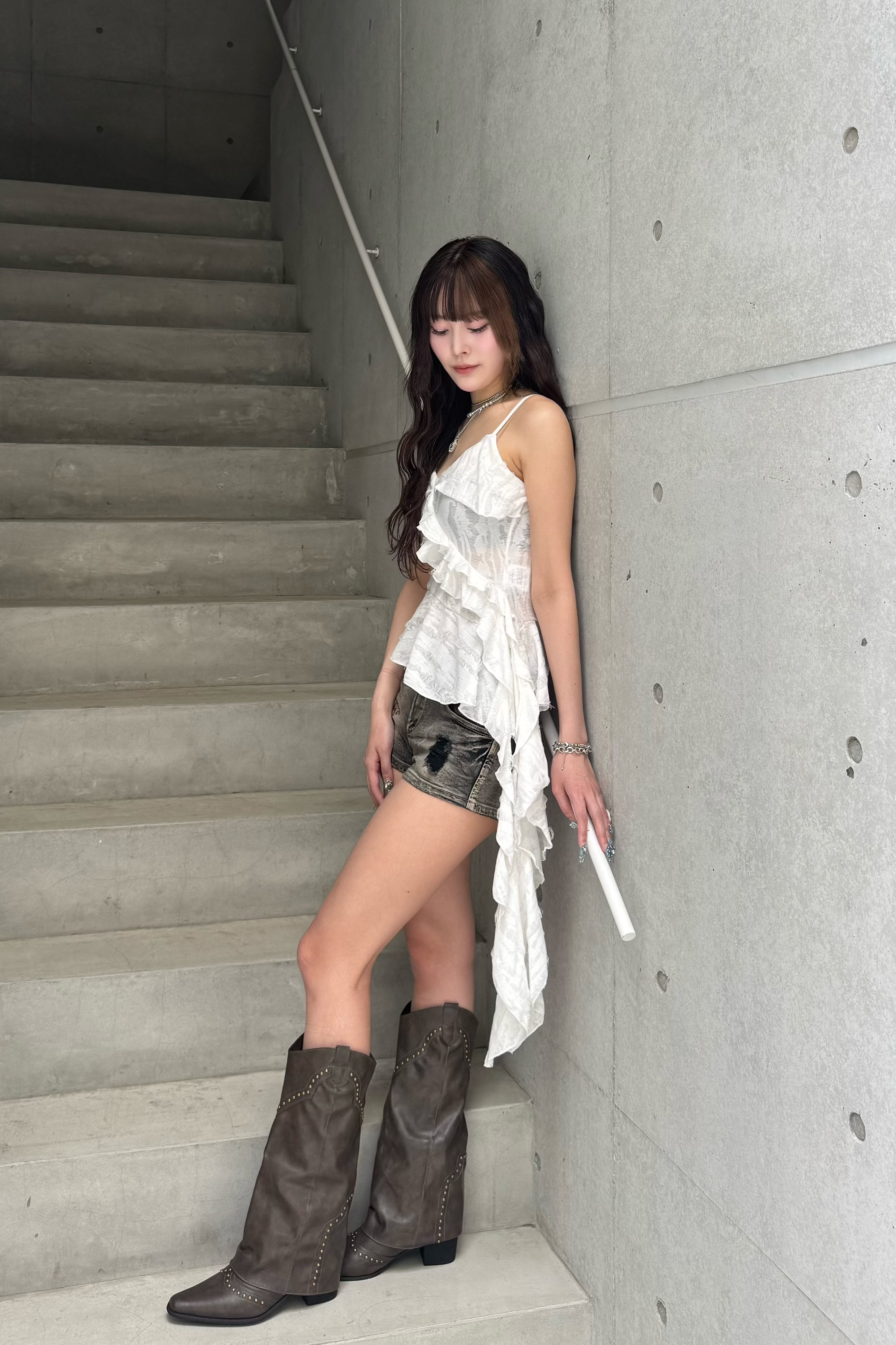 cross studs short pants ZC19297