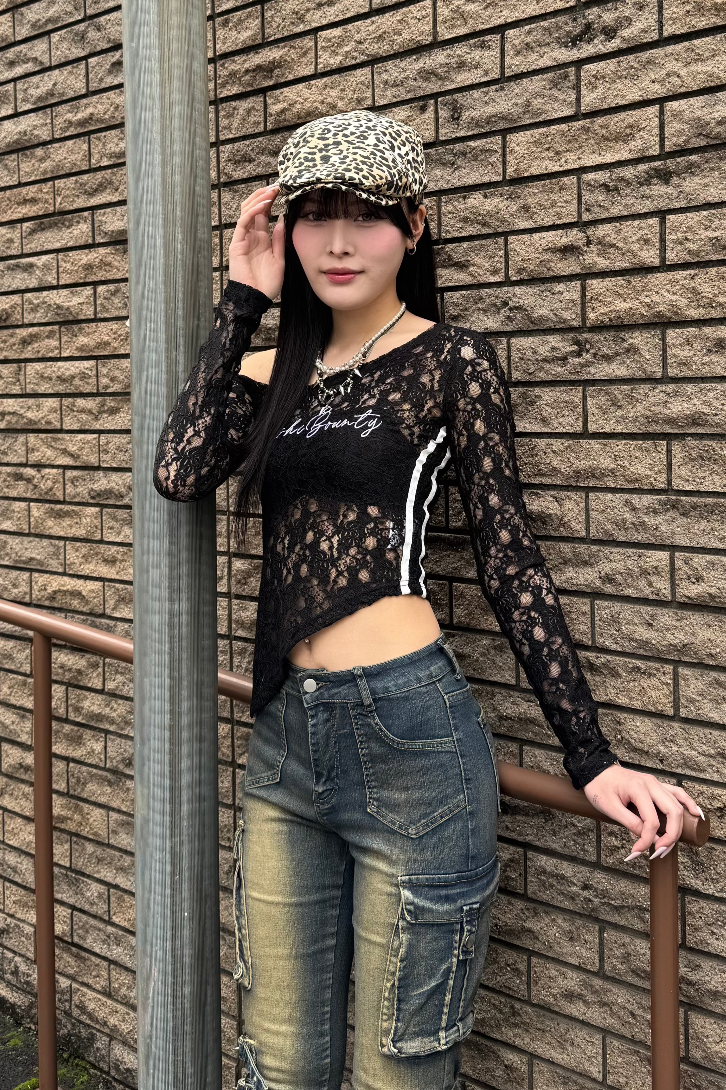 lace asymmetry tops ZC20815