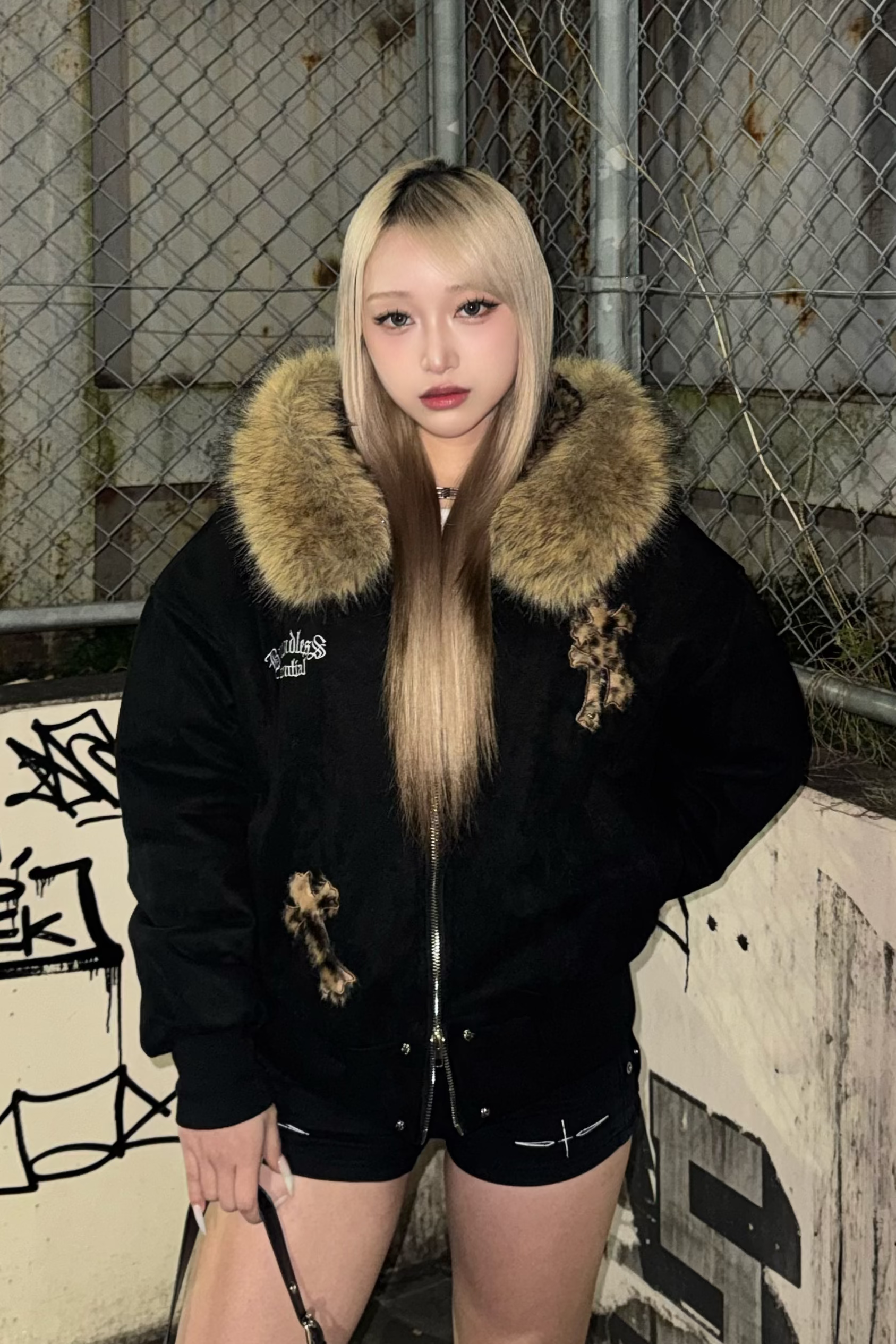 velvet leopard fur blouson ZC30102