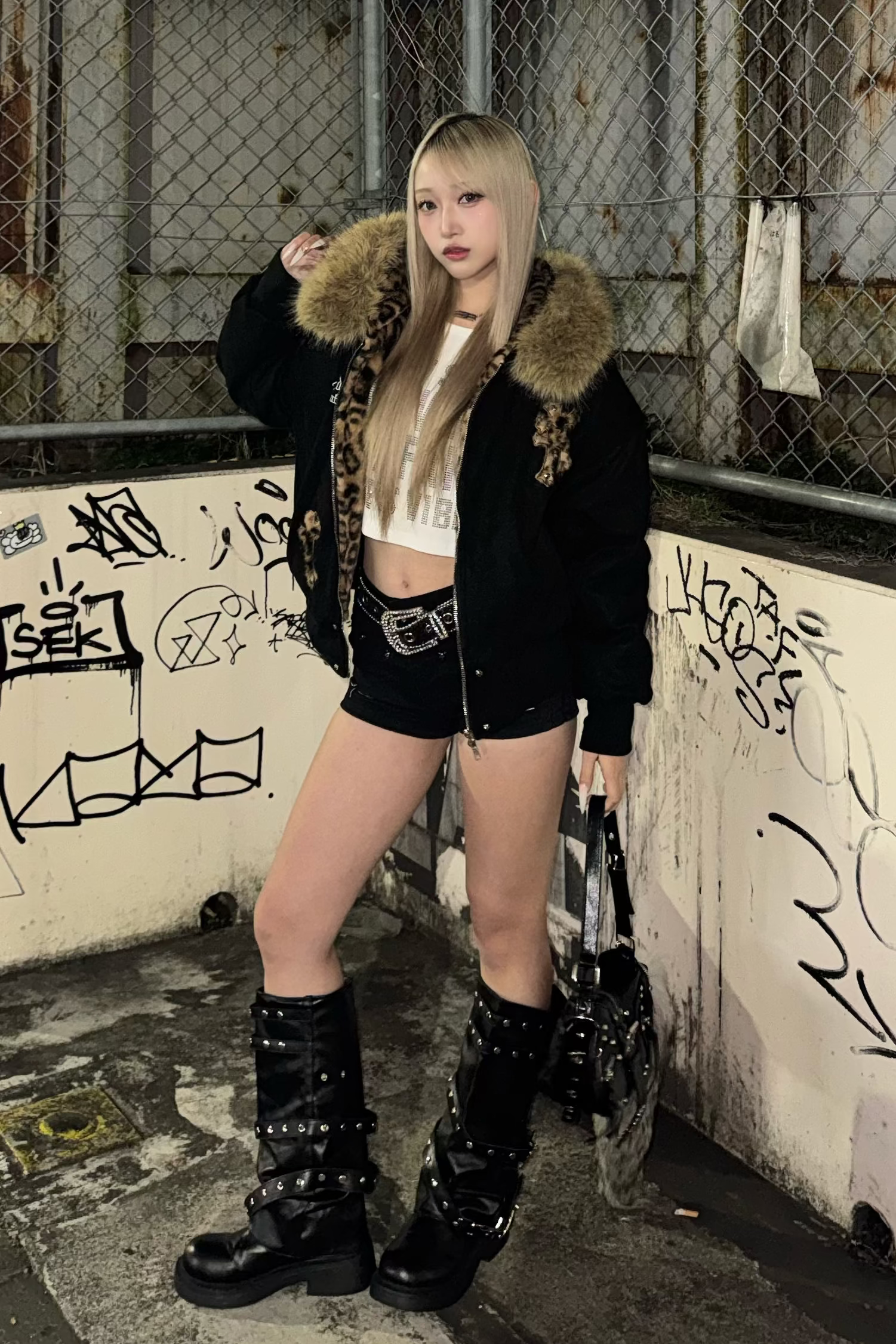 velvet leopard fur blouson ZC30102