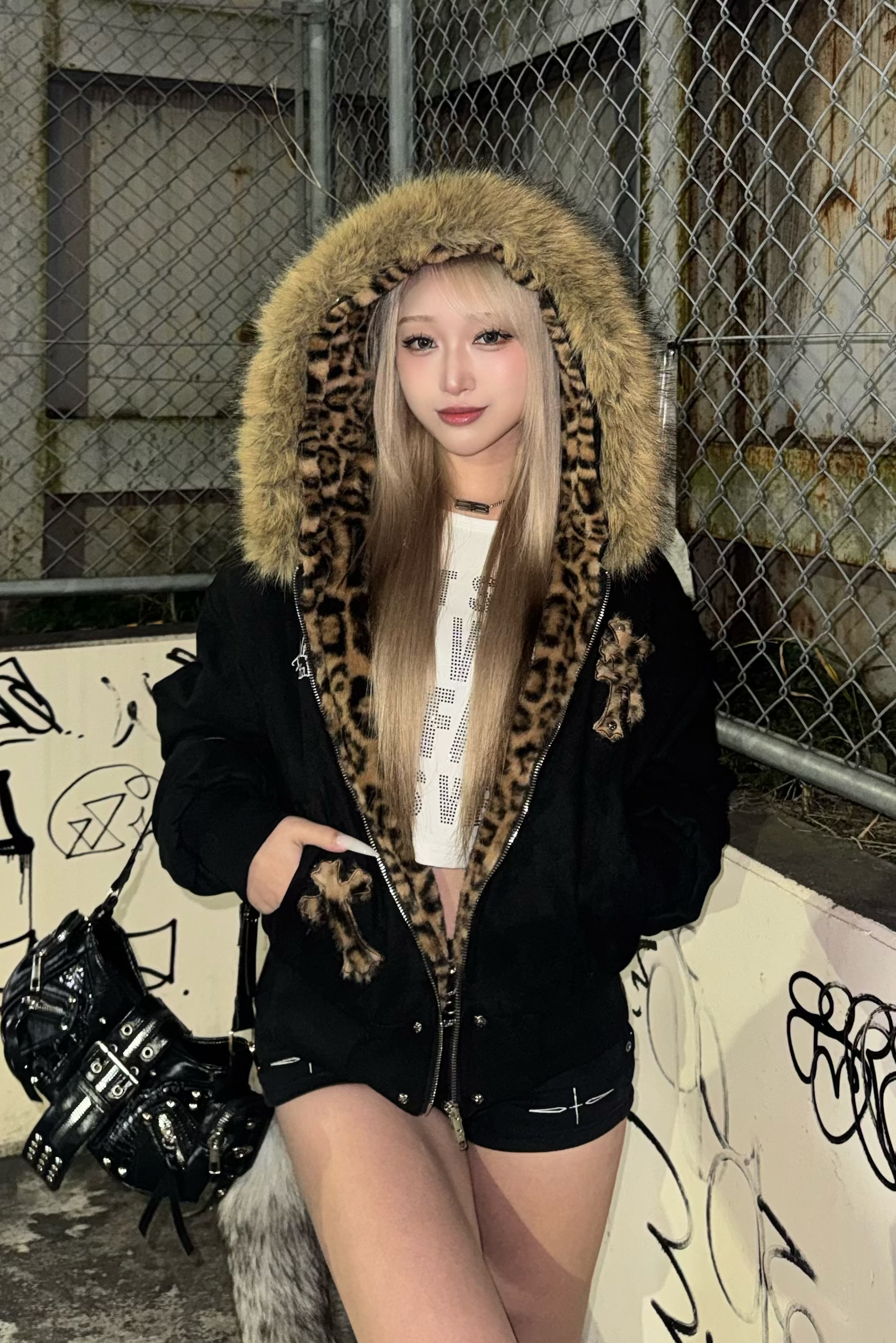 velvet leopard fur blouson ZC30102