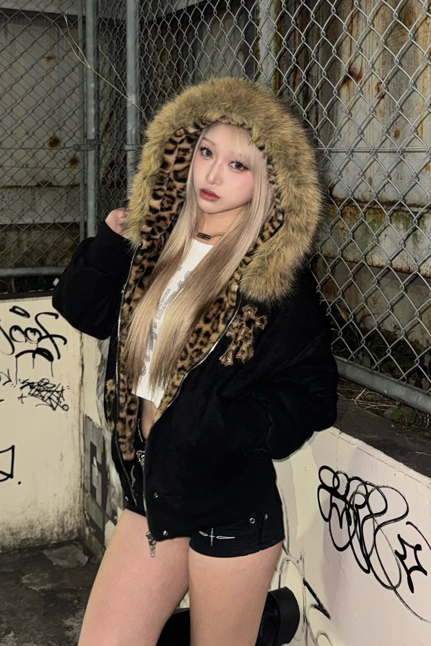 velvet leopard fur blouson ZC30102