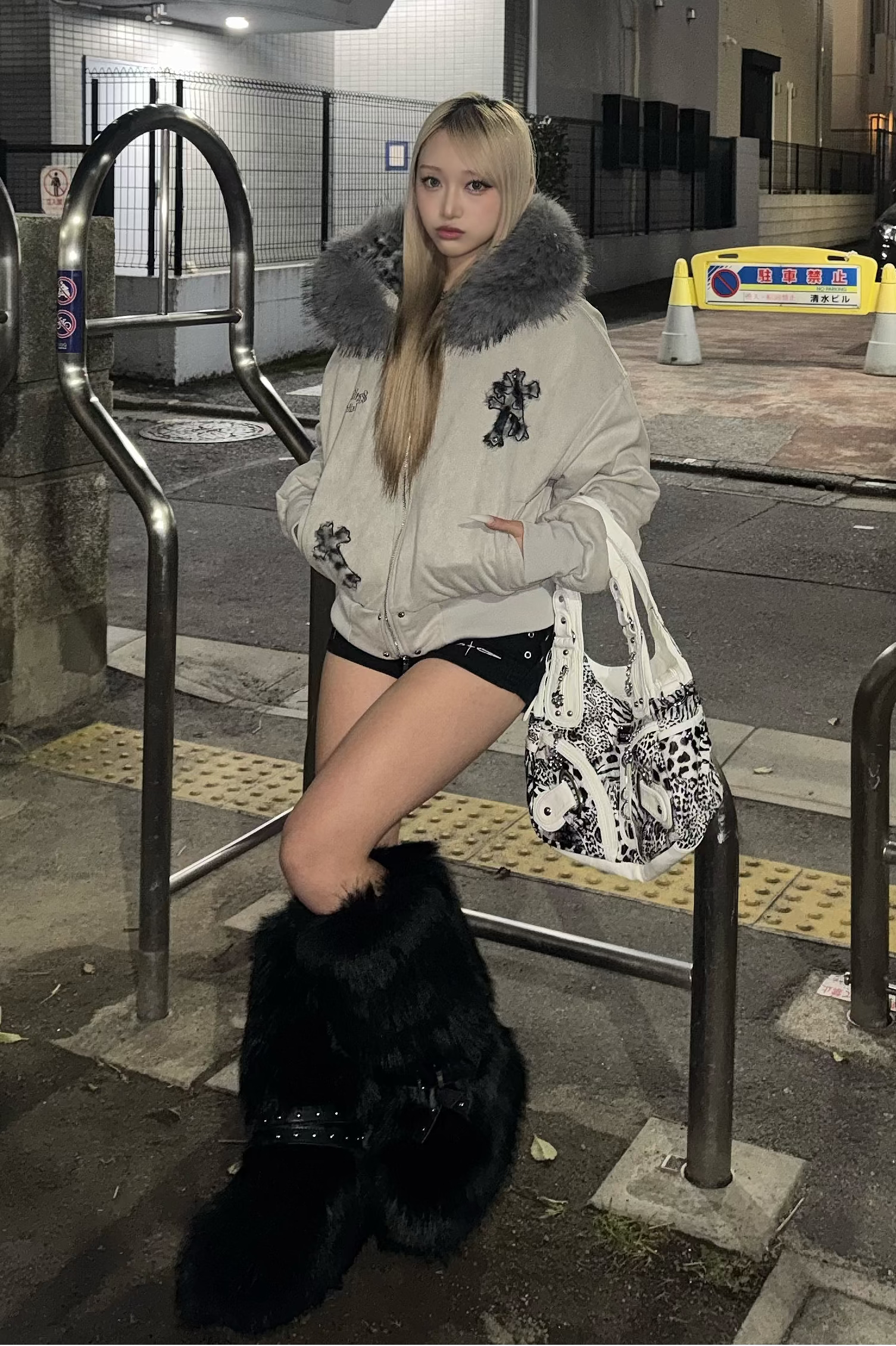 velvet leopard fur blouson ZC30102