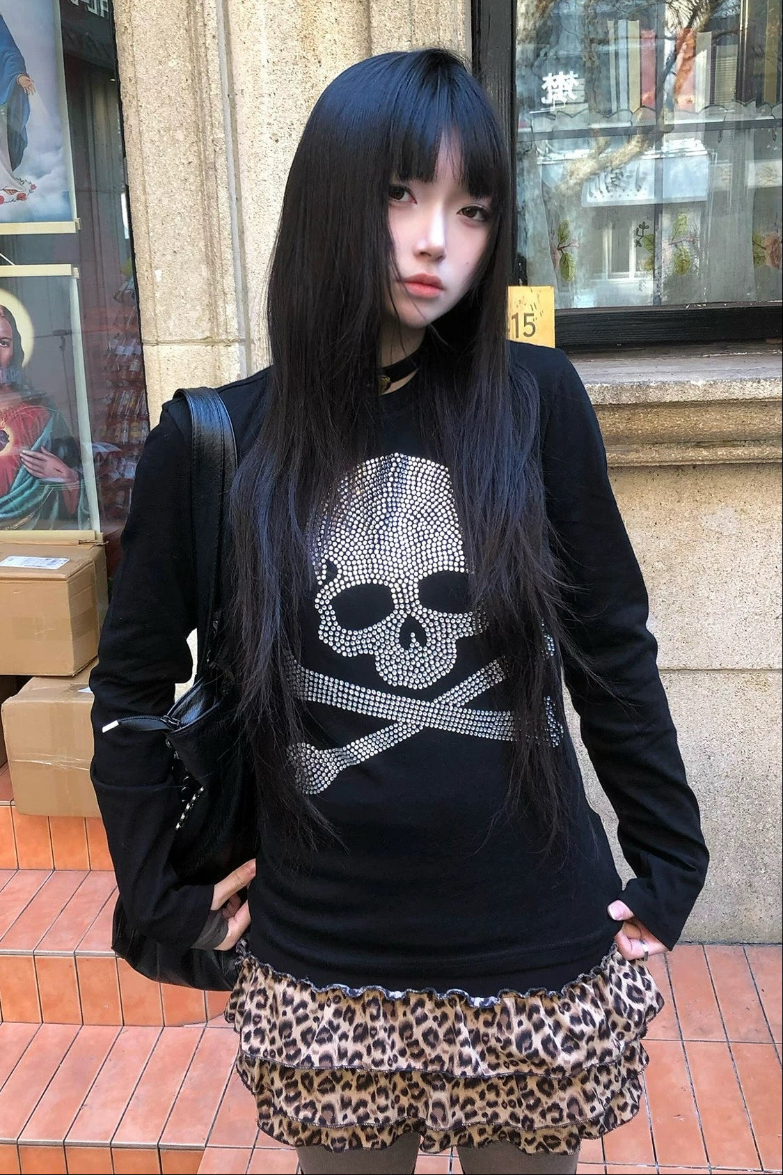 line stone skull tops  ZC21194