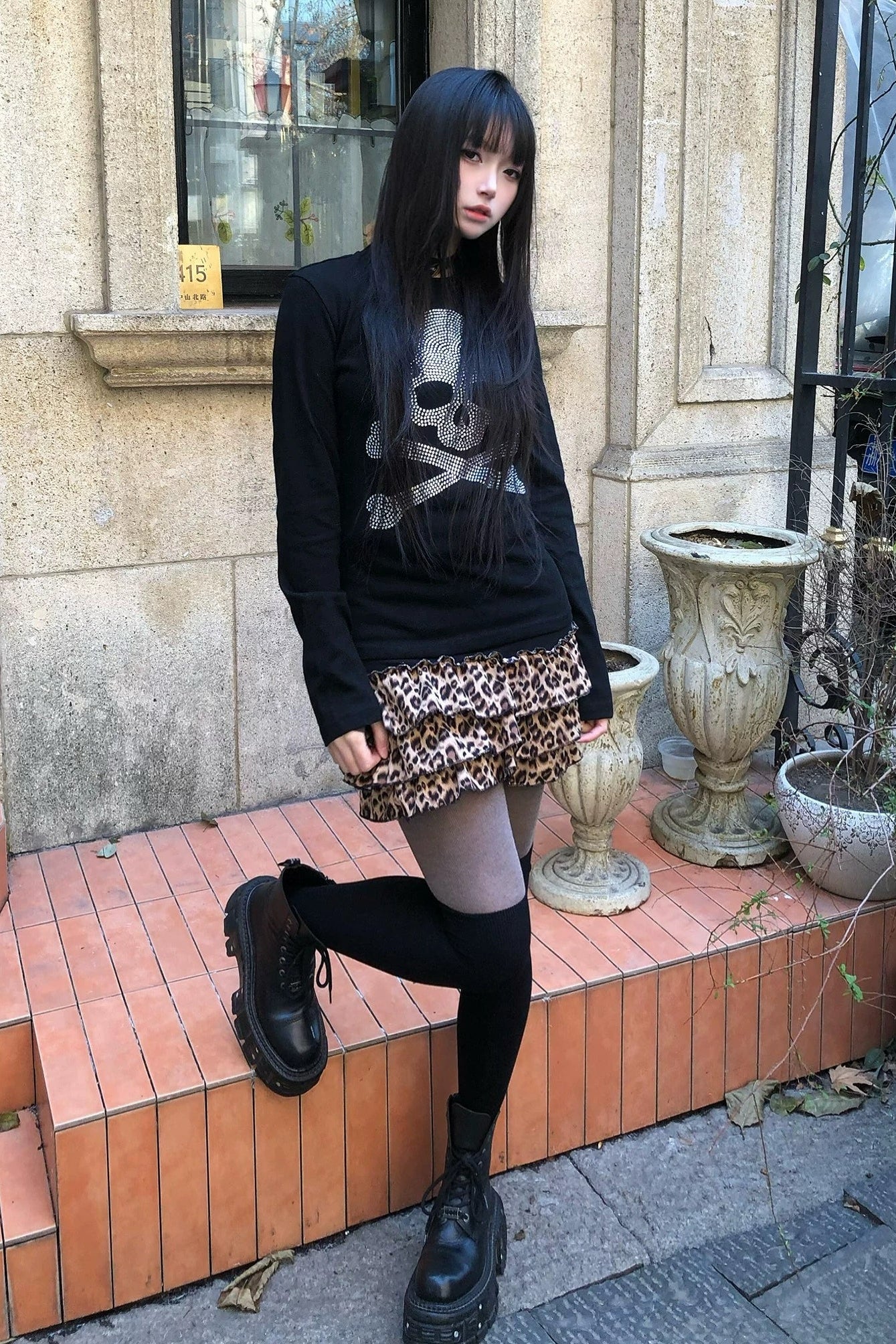 line stone skull tops  ZC21194